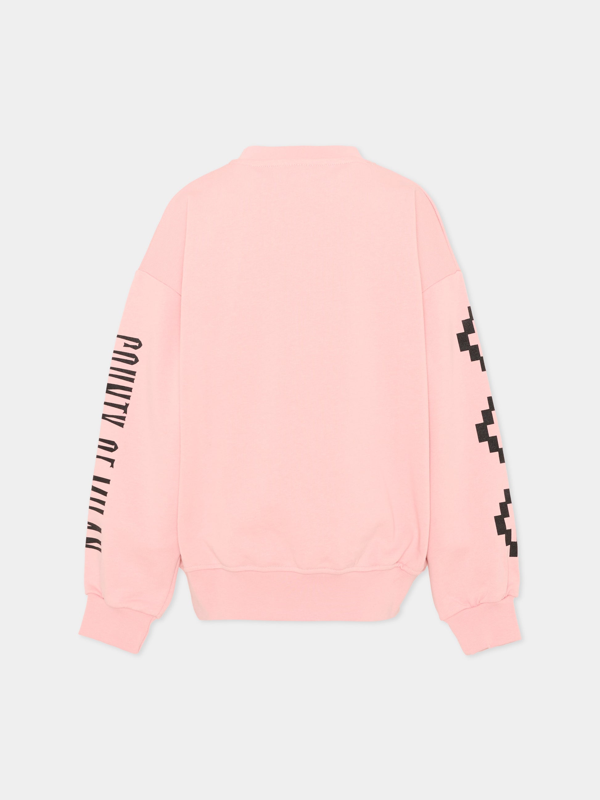 Felpa rosa per bambina con lupo,County Of Milan Kids,F5CMJGSW093 BW008