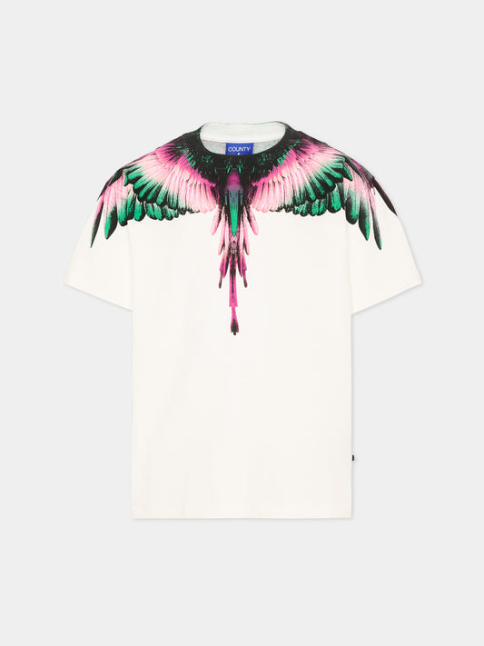 T-Shirt avorio per bambina con ali,County Of Milan Kids,F5CMJGTH016 002