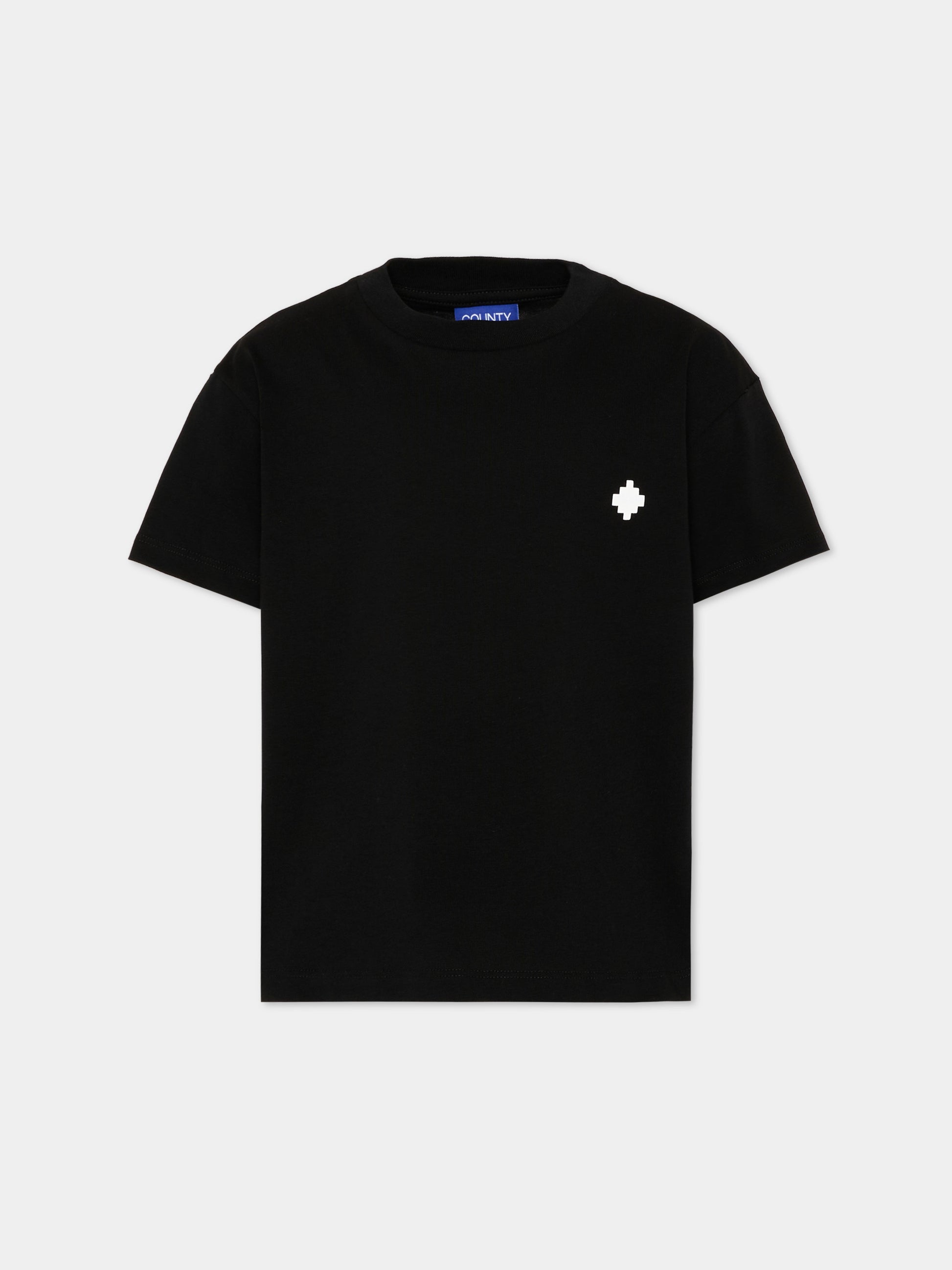 T-Shirt nera per bambina con logo,County Of Milan Kids,F5CMJGTH085 110