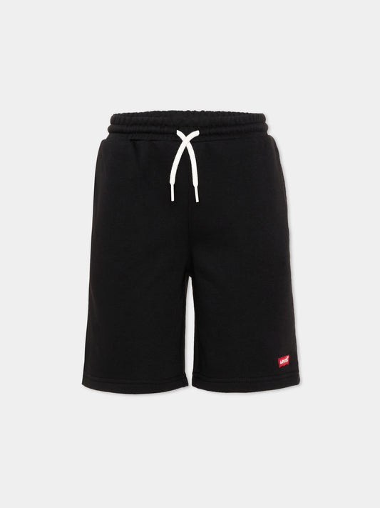 Shorts sportivi neri per bambino con logo,Levi's Kids,9EP592 023