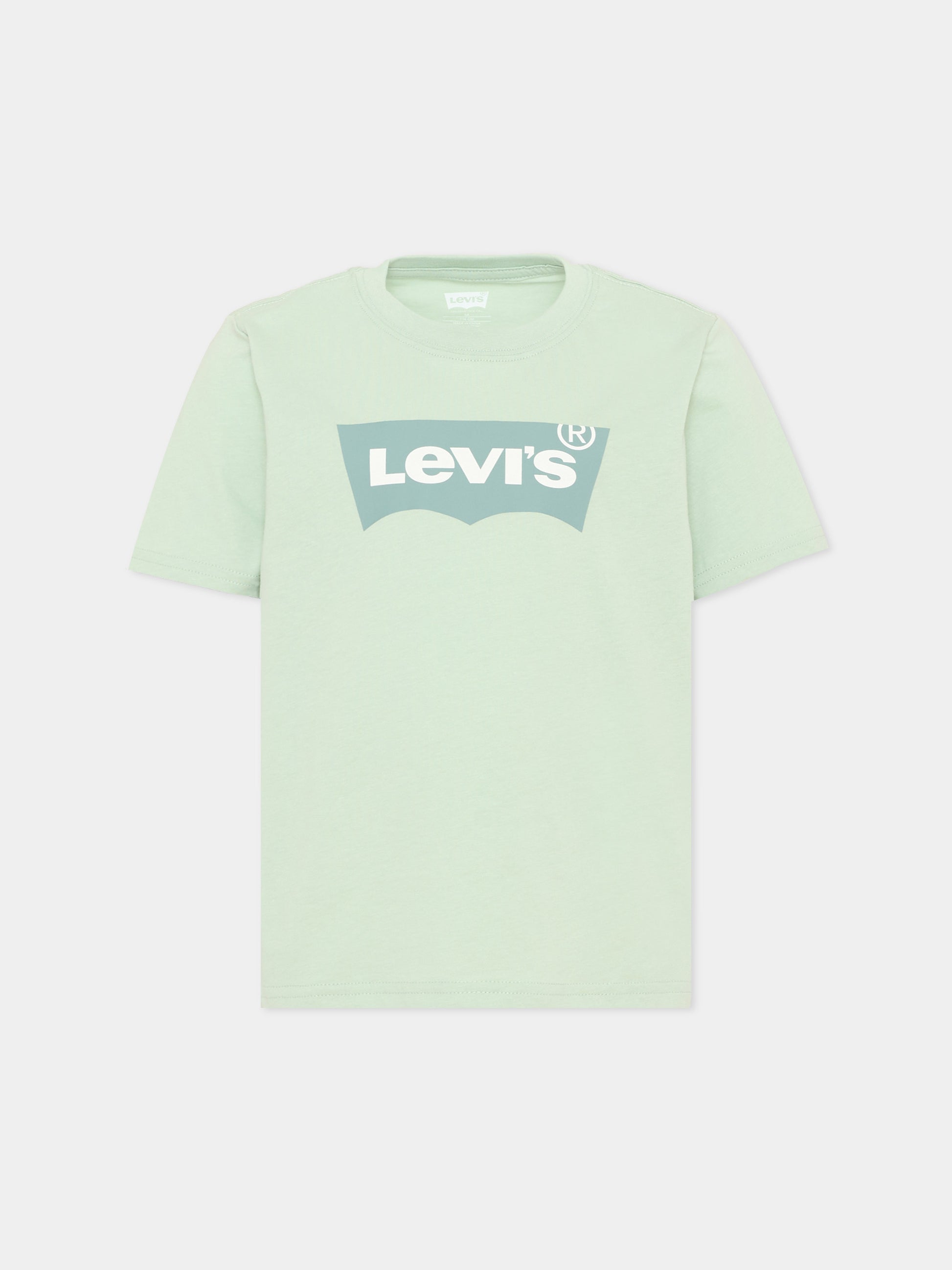 T-Shirt verde per bambino con logo,Levi's Kids,9E8157 FAF