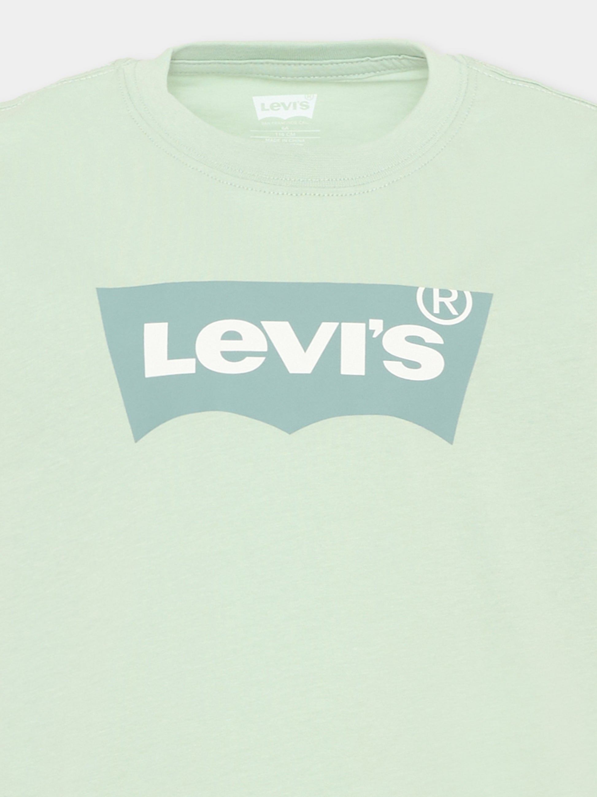 T-Shirt verde per bambino con logo,Levi's Kids,9E8157 FAF