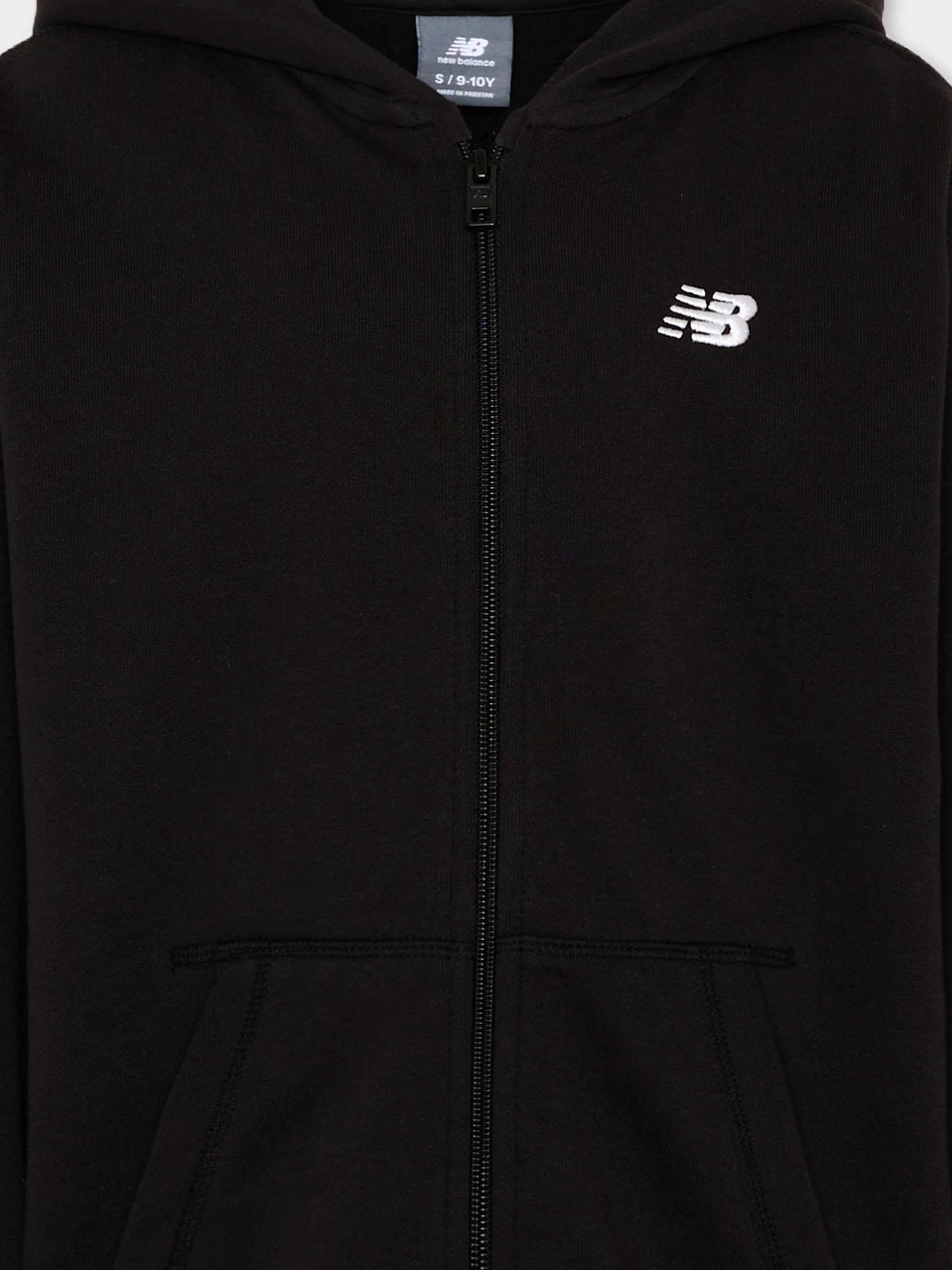 Felpa nera con cappuccio per bambino con logo,New Balance,LAKB0057 BK