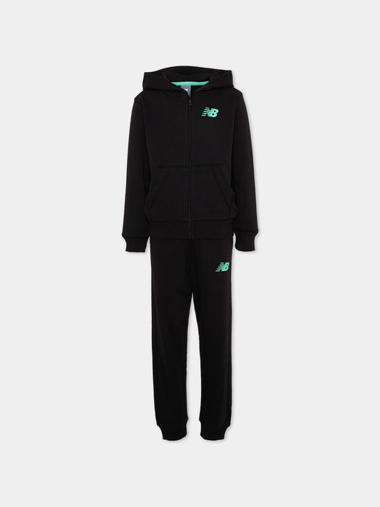 Completo sportivo nero per bambini con logo,New Balance,YS61T3CJ BK