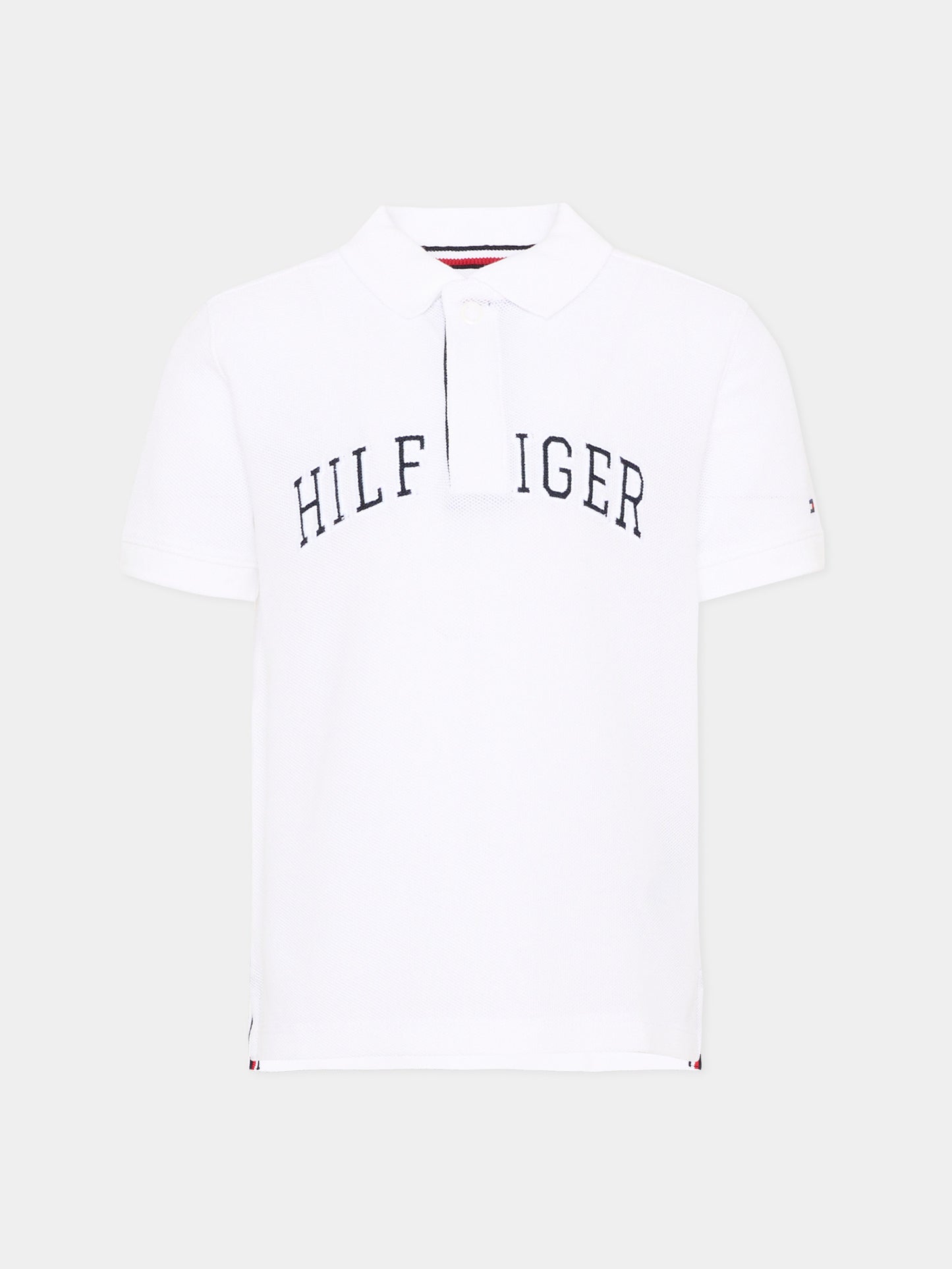 Polo bianca per bambino con logo,Tommy Hilfiger Junior,KB0KB10231 YBR