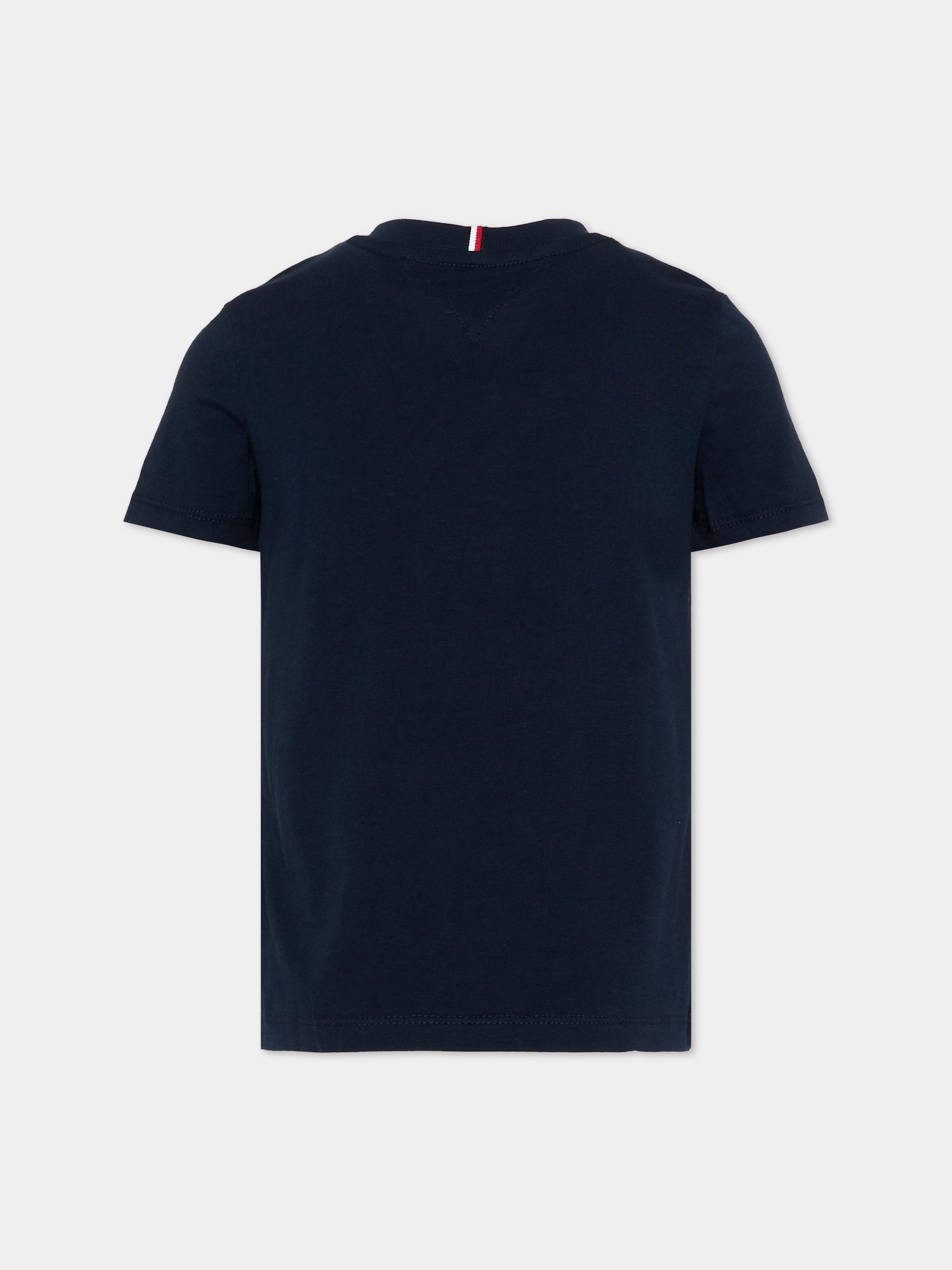 T-Shirt blu per bambino con logo,Tommy Hilfiger Junior,KB0KB10420 C1G