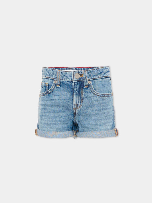 Shorts denim per bambina con logo,Tommy Hilfiger Junior,KG0KG09132 1A4