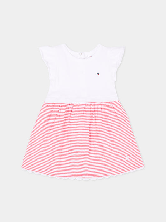 Vestito rosso per neonata a righe,Tommy Hilfiger Junior,KN0KN02366 XK3