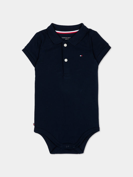 Body blu per neonato con logo,Tommy Hilfiger Junior,KN0KN02372 C1G