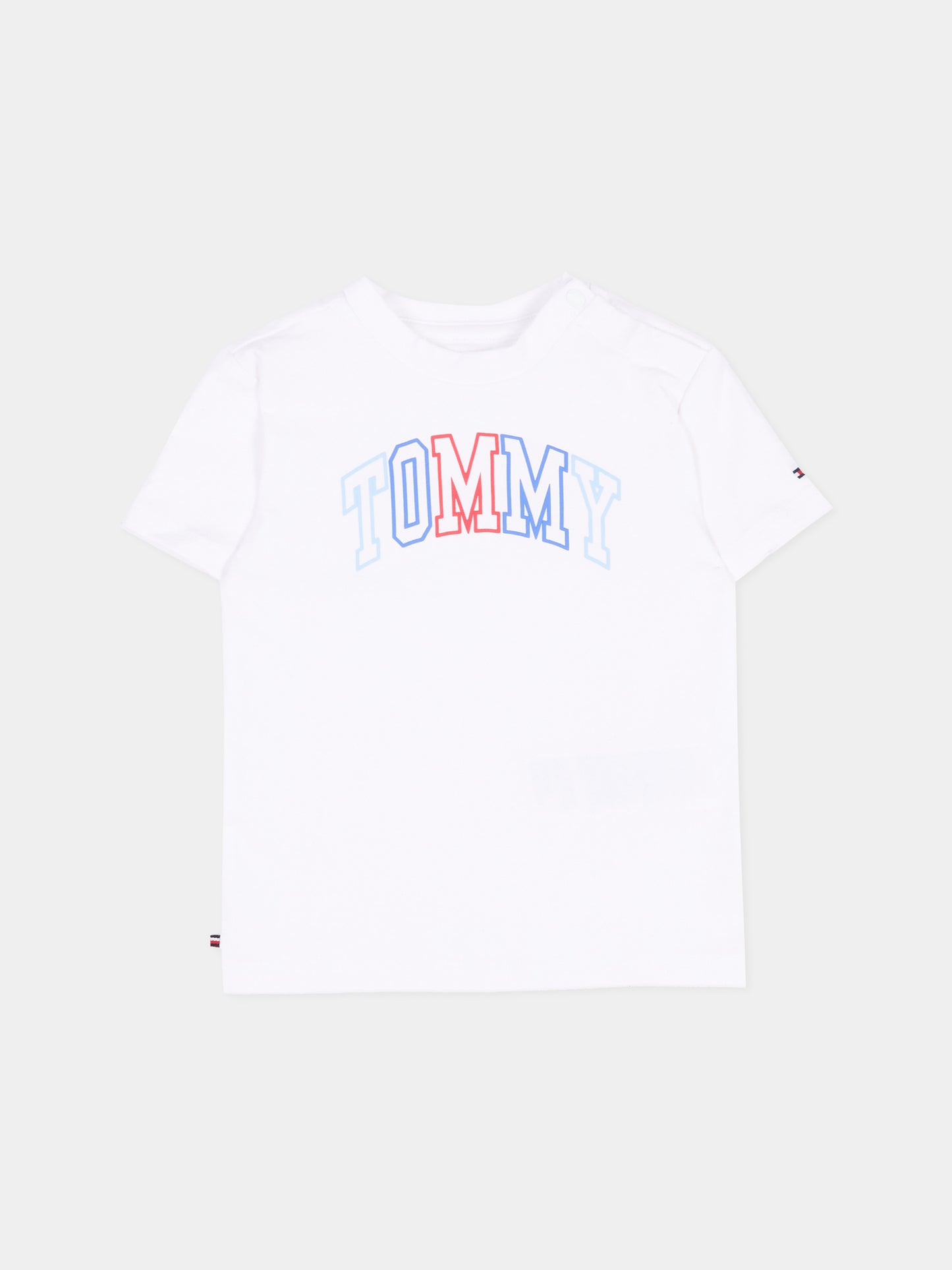 T-Shirt bianca per neonato con logo,Tommy Hilfiger Junior,KN0KN02354 YBR
