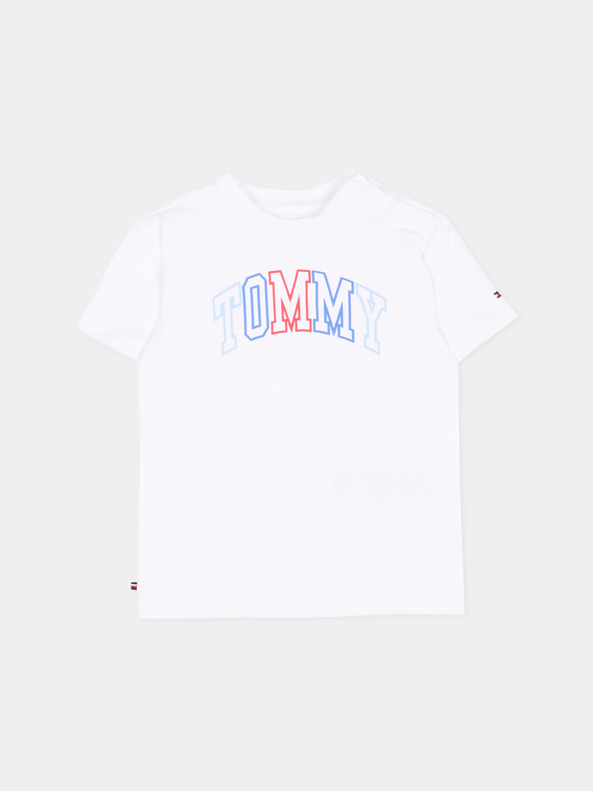 T-Shirt bianca per neonato con logo,Tommy Hilfiger Junior,KN0KN02354 YBR