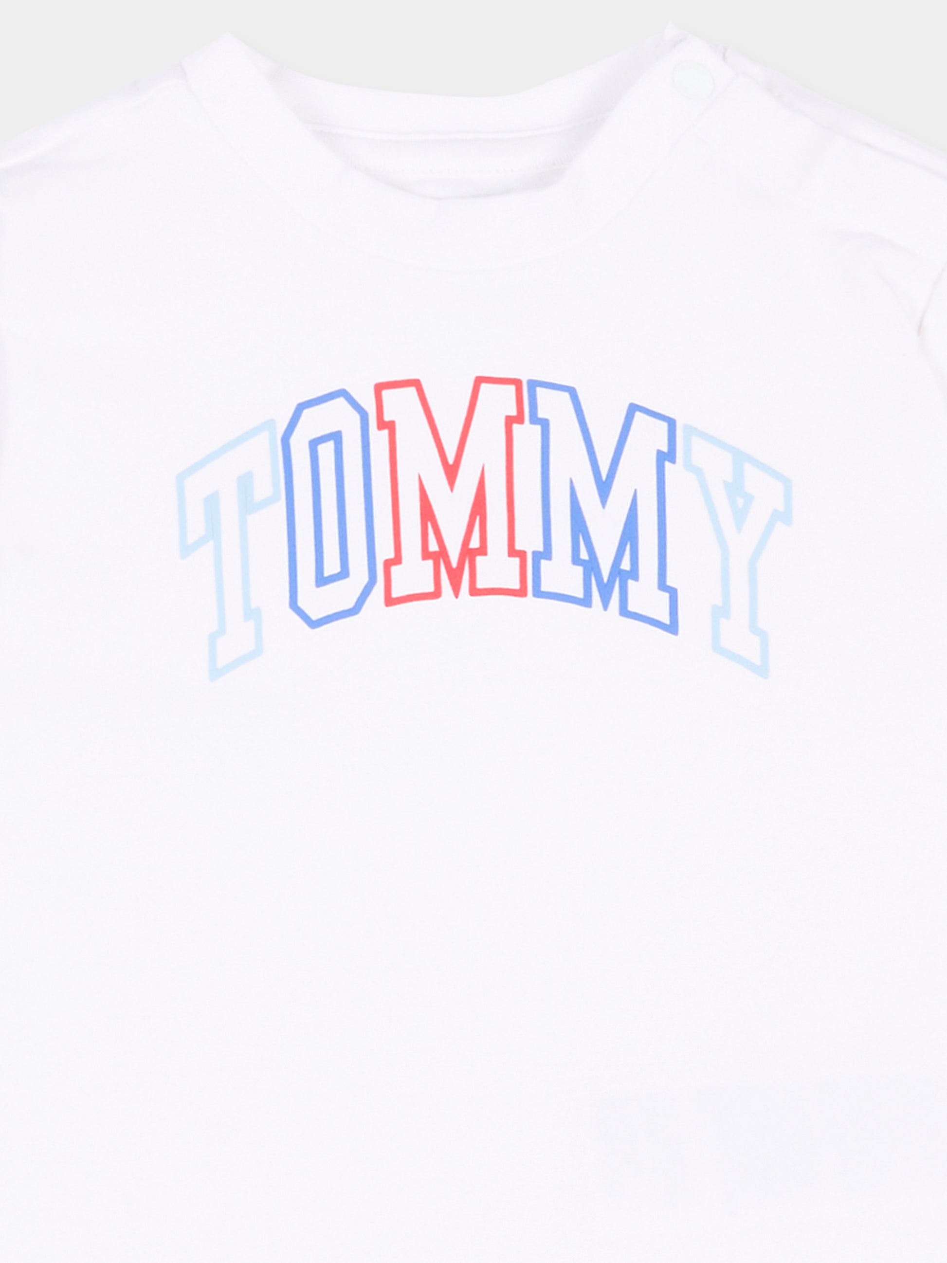 T-Shirt bianca per neonato con logo,Tommy Hilfiger Junior,KN0KN02354 YBR