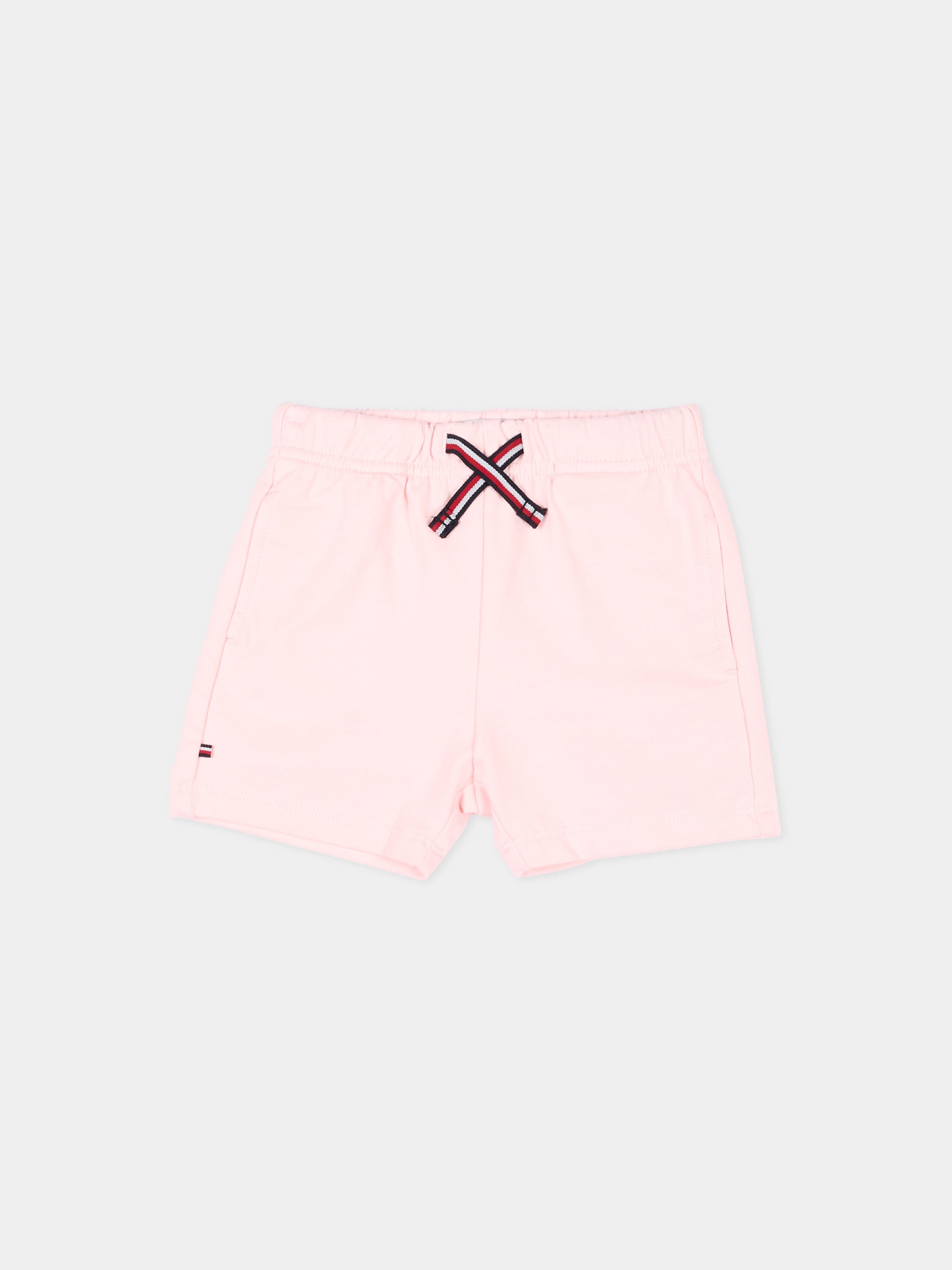 Shorts rosa per neonata con logo,Tommy Hilfiger Junior,KN0KN02349 TH3