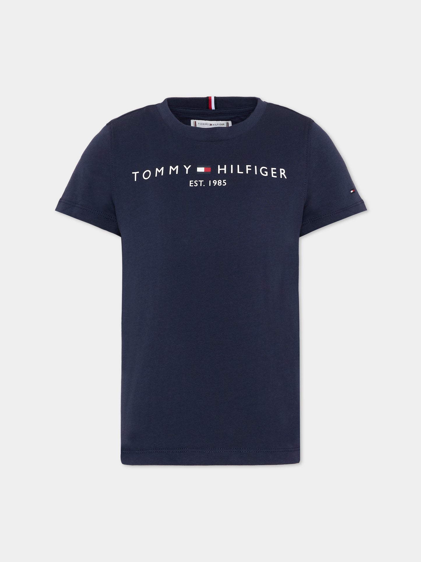 T-Shirt blu per bambini con logo,Tommy Hilfiger Junior,KS0KS00210 C87