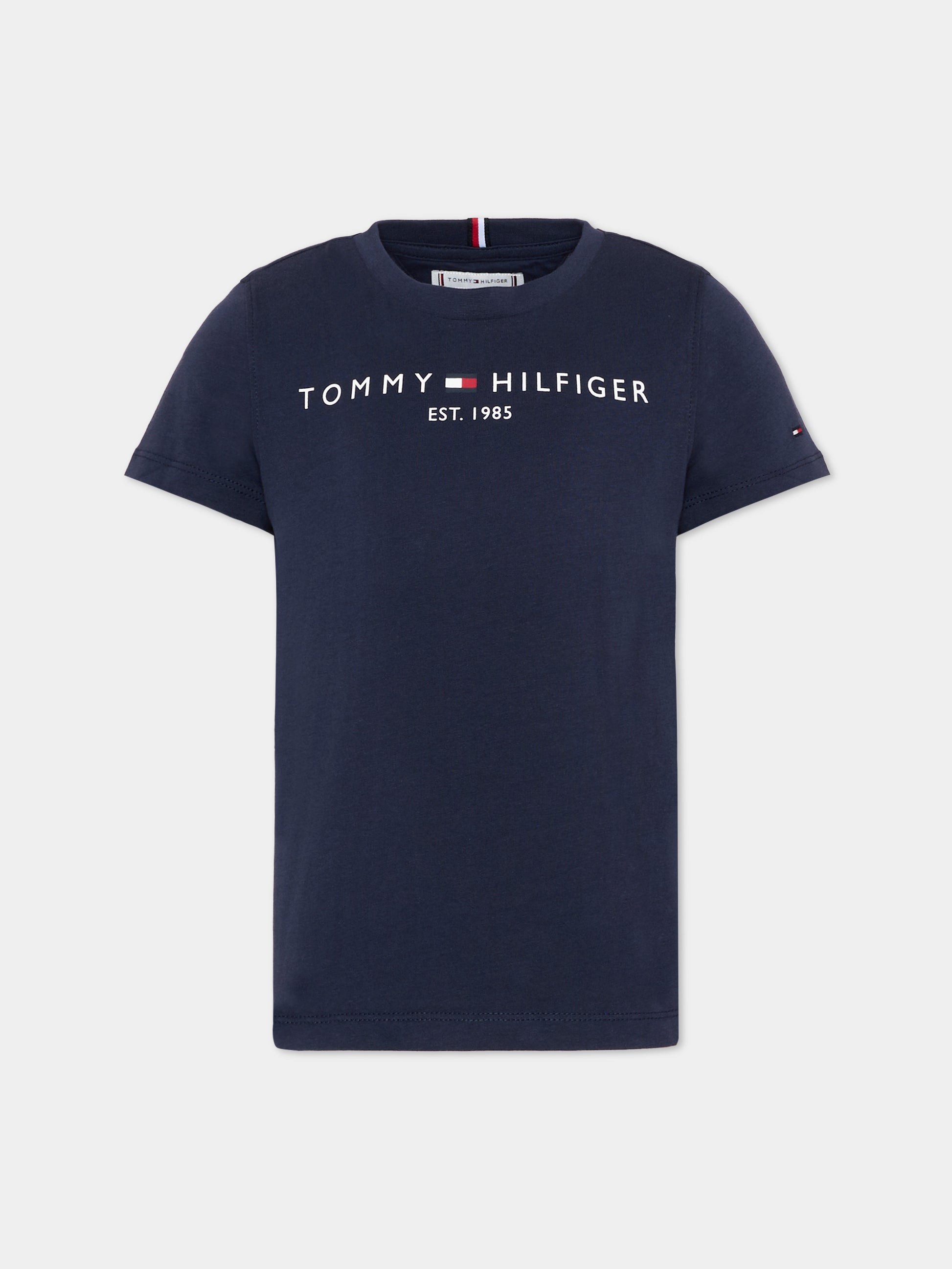T-Shirt blu per bambini con logo,Tommy Hilfiger Junior,KS0KS00210 C87