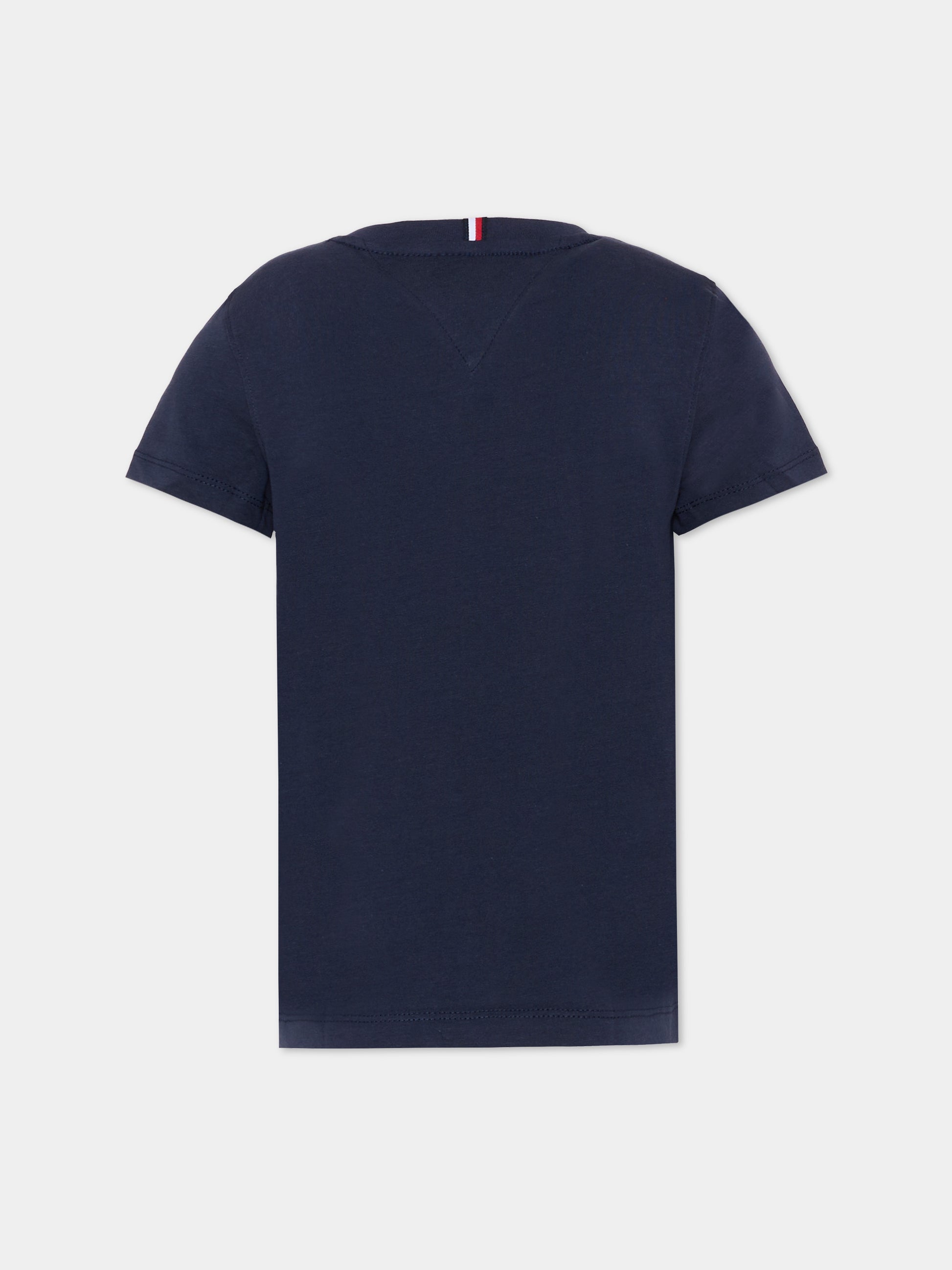 T-Shirt blu per bambini con logo,Tommy Hilfiger Junior,KS0KS00210 C87