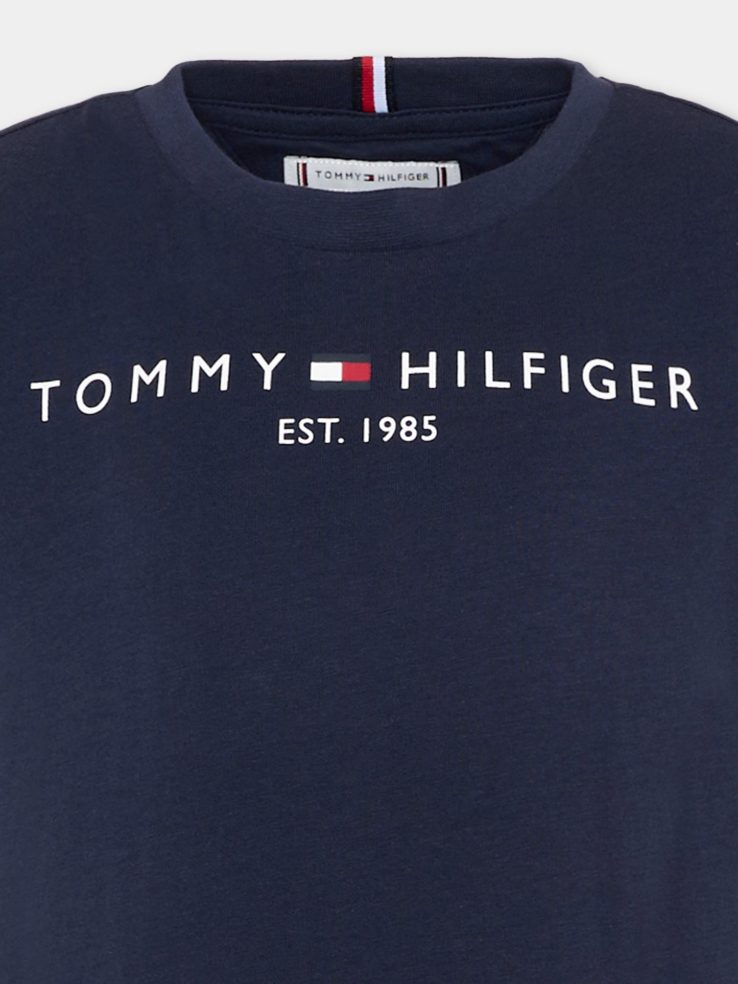 T-Shirt blu per bambini con logo,Tommy Hilfiger Junior,KS0KS00210 C87