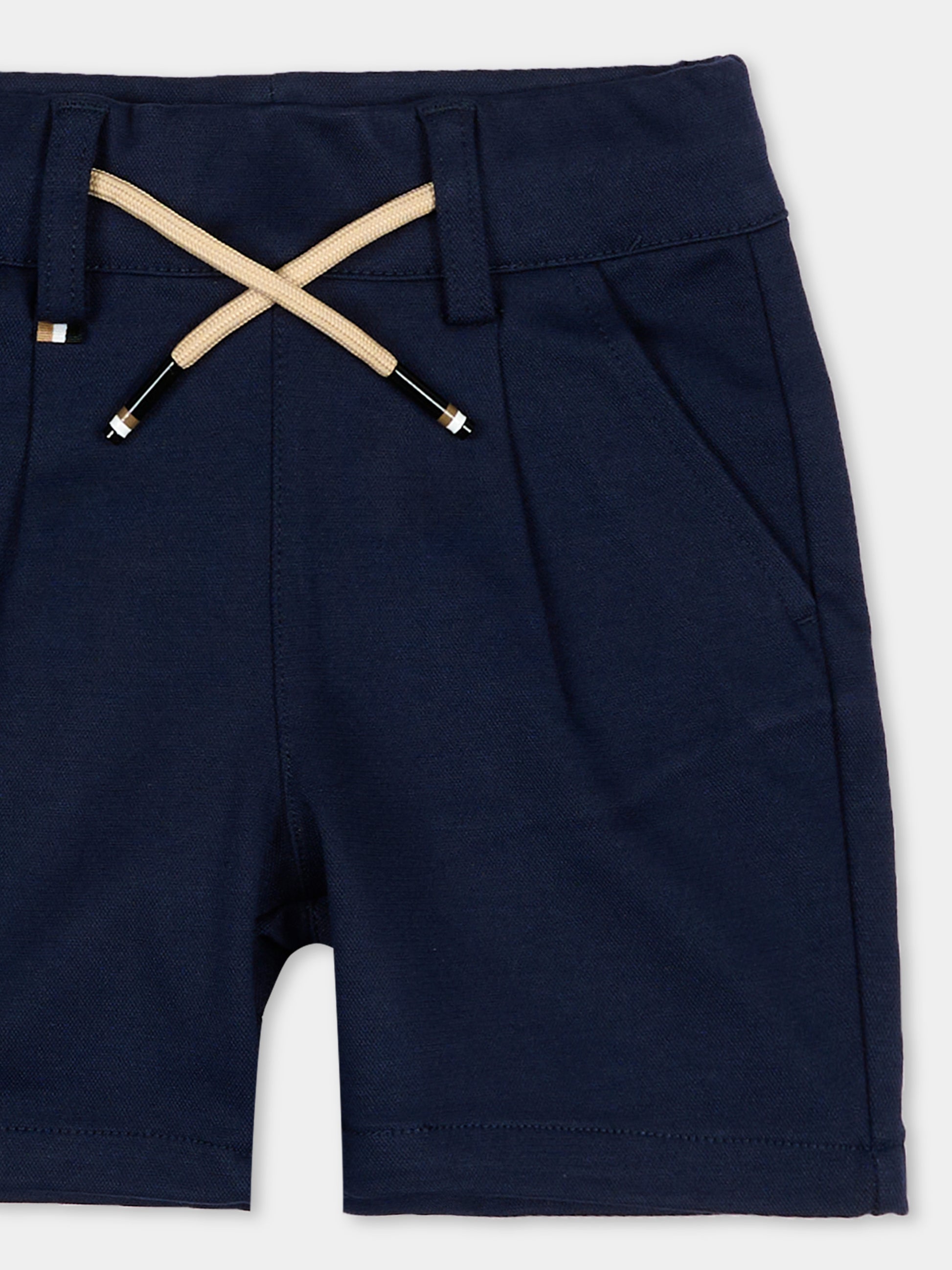 Shorts blu per neonato con coulisse,Boss,J52084 849