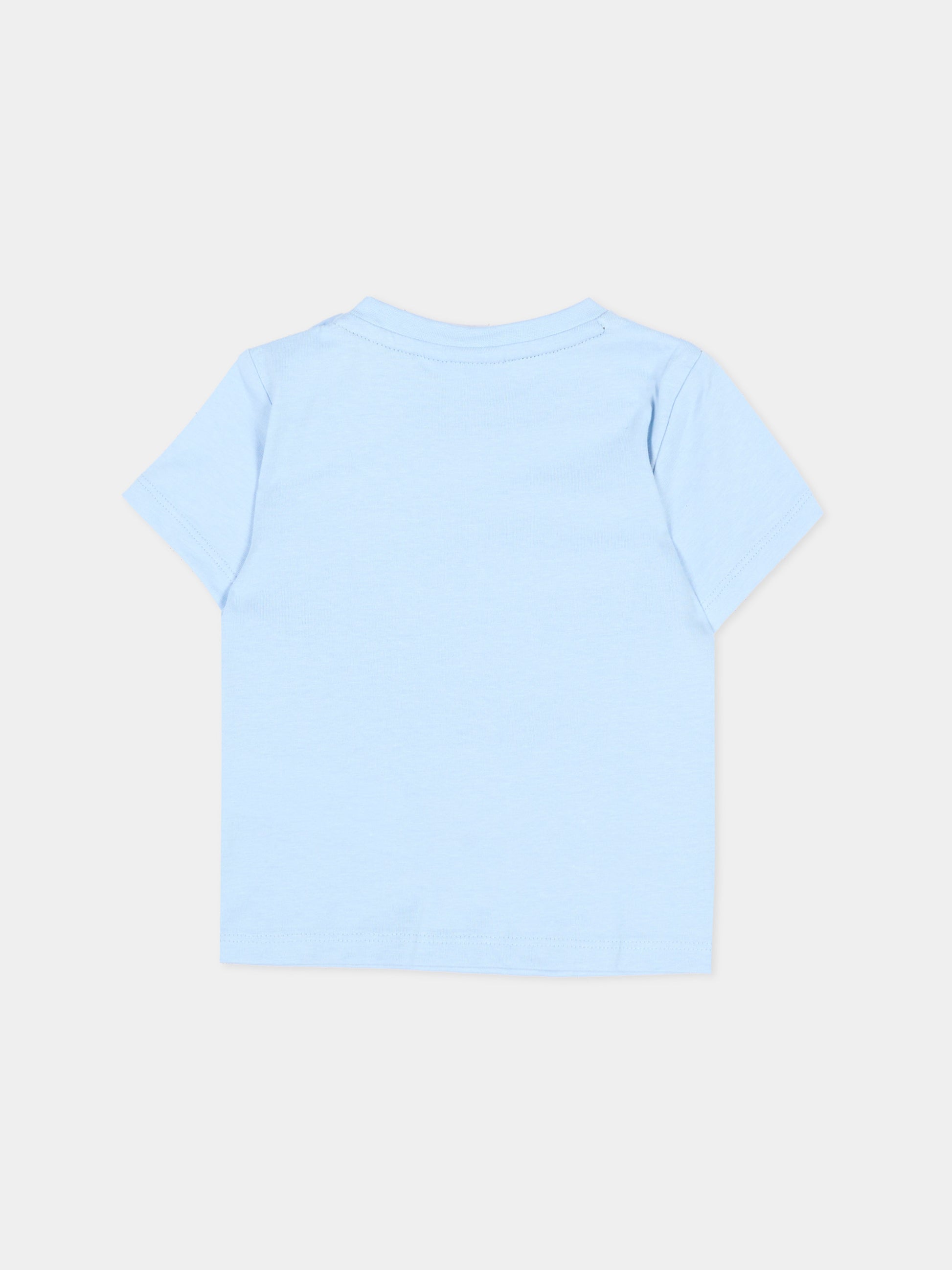 T-Shirt celeste per neonato con logo,Boss,J52108 887