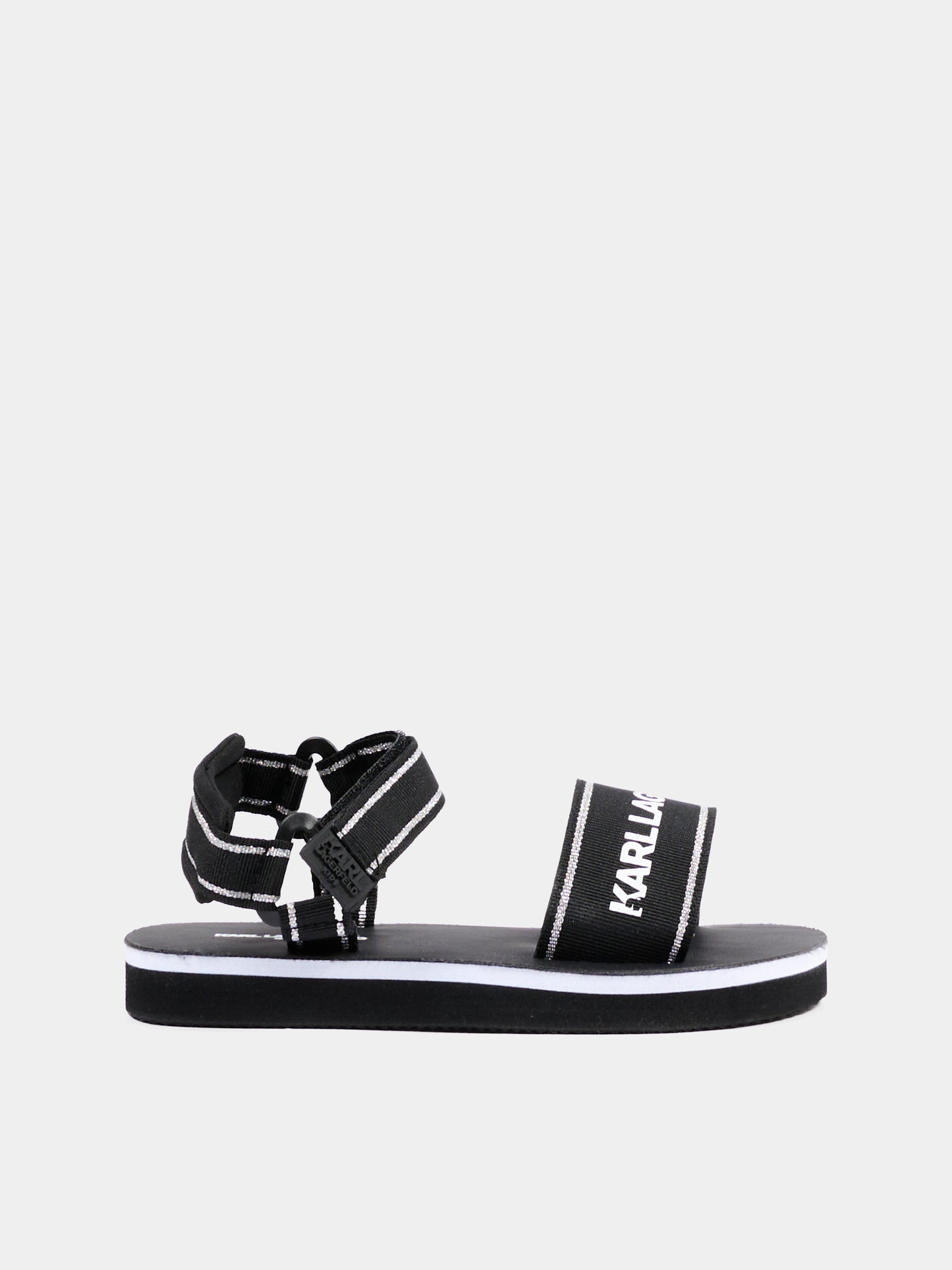 Sandali neri per bambina con logo,Karl Lagerfeld Kids,Z30374 09B
