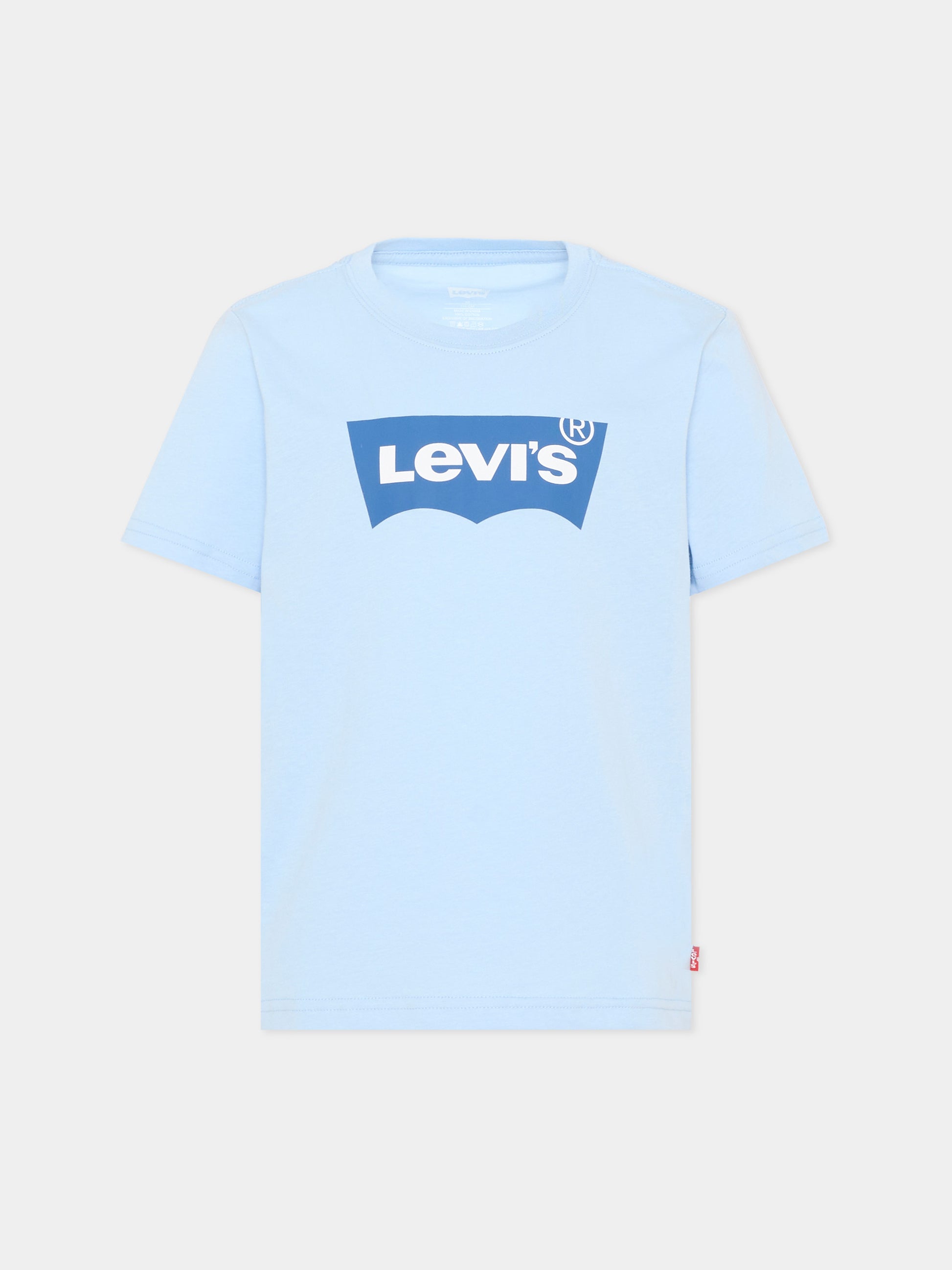T-Shirt azzurra per bambino con logo,Levi's Kids,8E8157 UF6