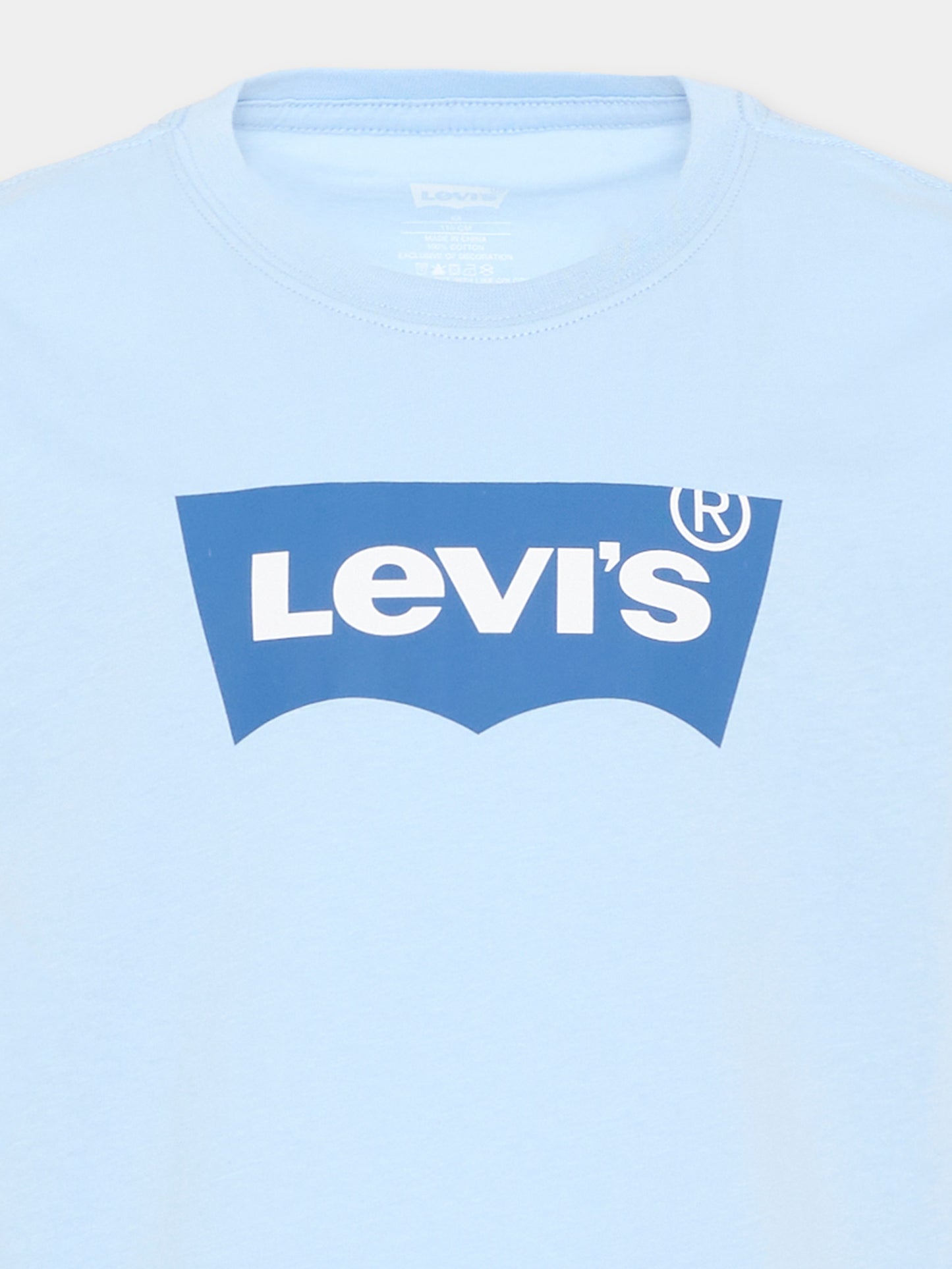 T-Shirt azzurra per bambino con logo,Levi's Kids,8E8157 UF6