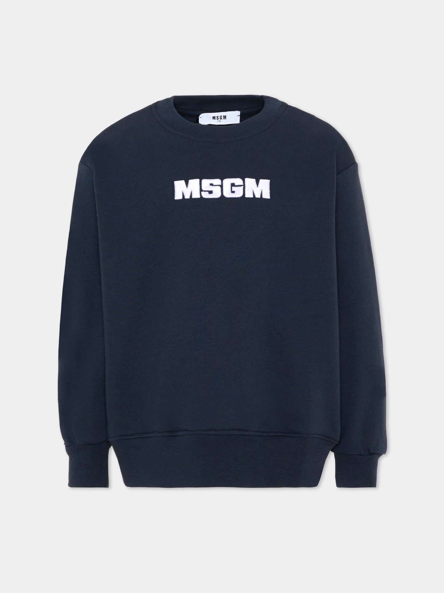 Felpa blu per bambini con logo,Msgm Kids,S6MSJUSW073 MS072