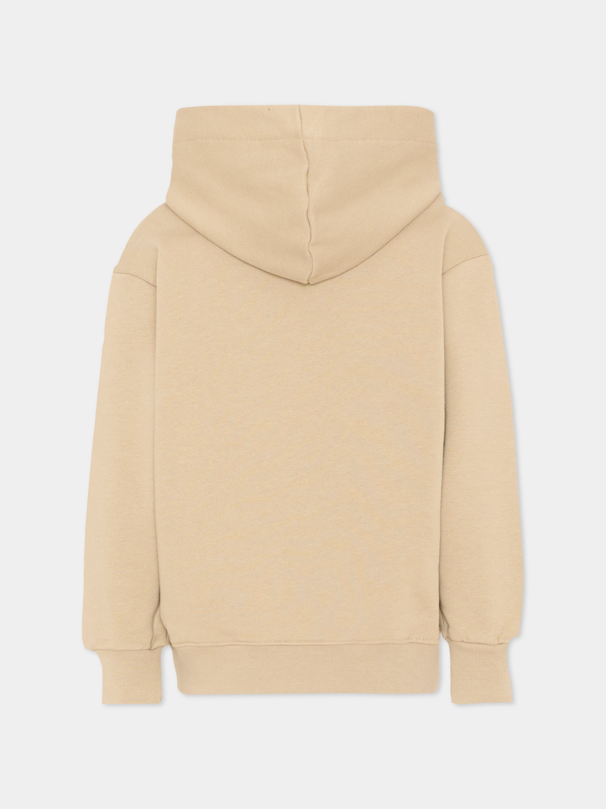 Felpa beige per bambini con logo,Msgm Kids,S6MSJUHS010 092