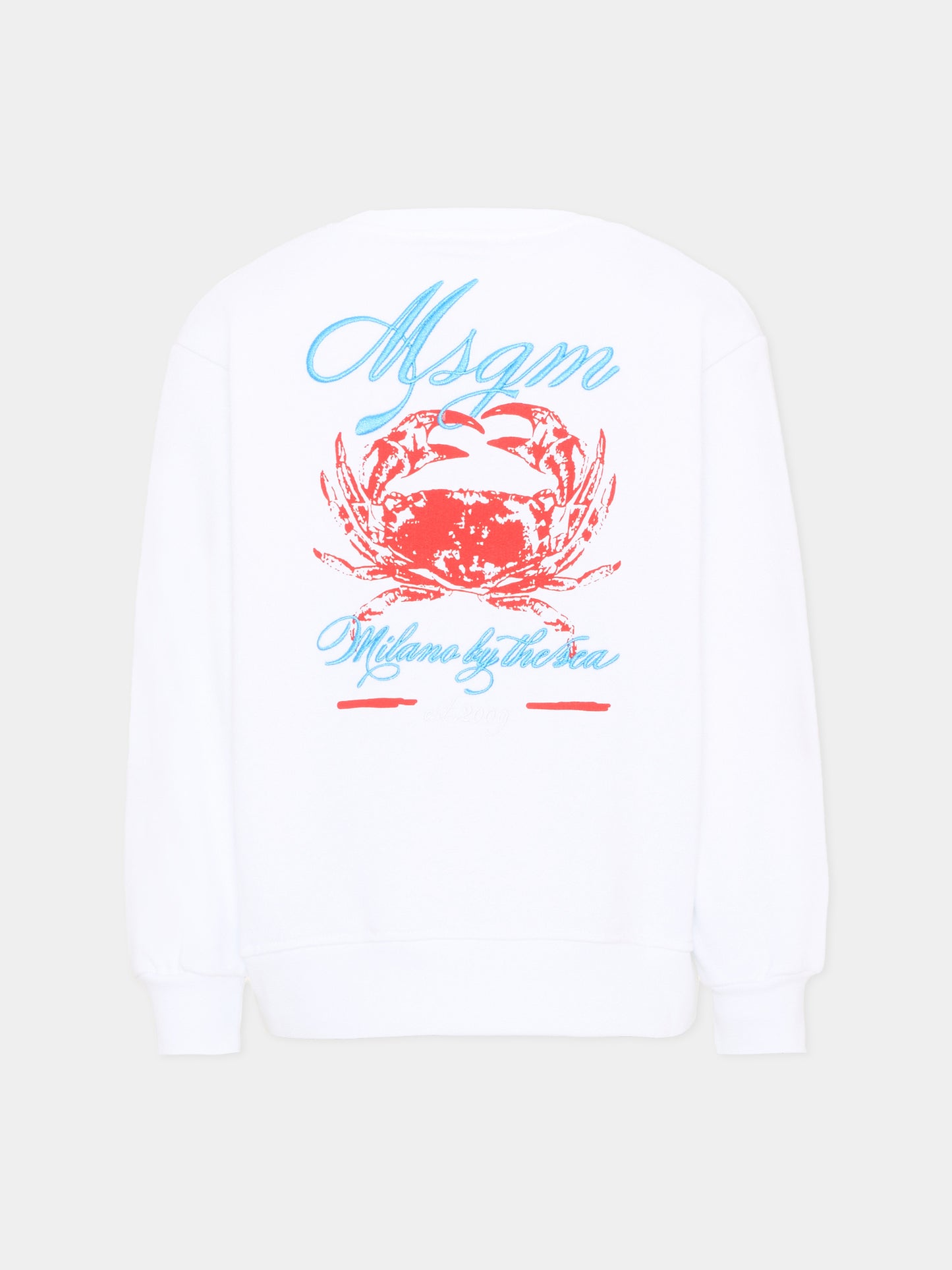Felpa bianca per bambino con granchio,Msgm Kids,S6MSJBSW294 001