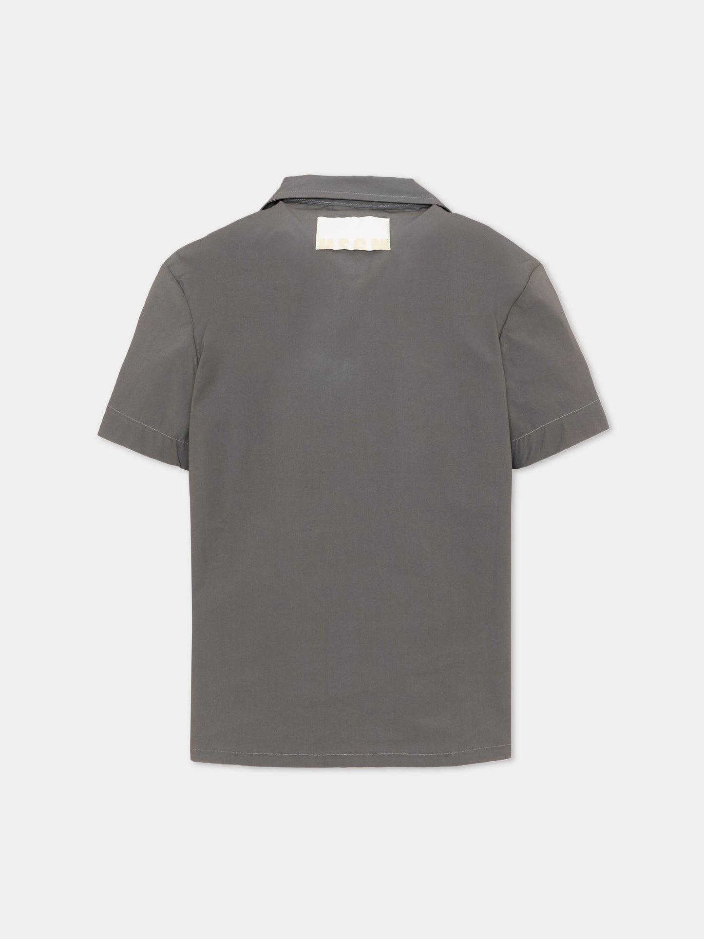 Camicia grigia per bambino con logo,Msgm Kids,S6MSJBSI156 103
