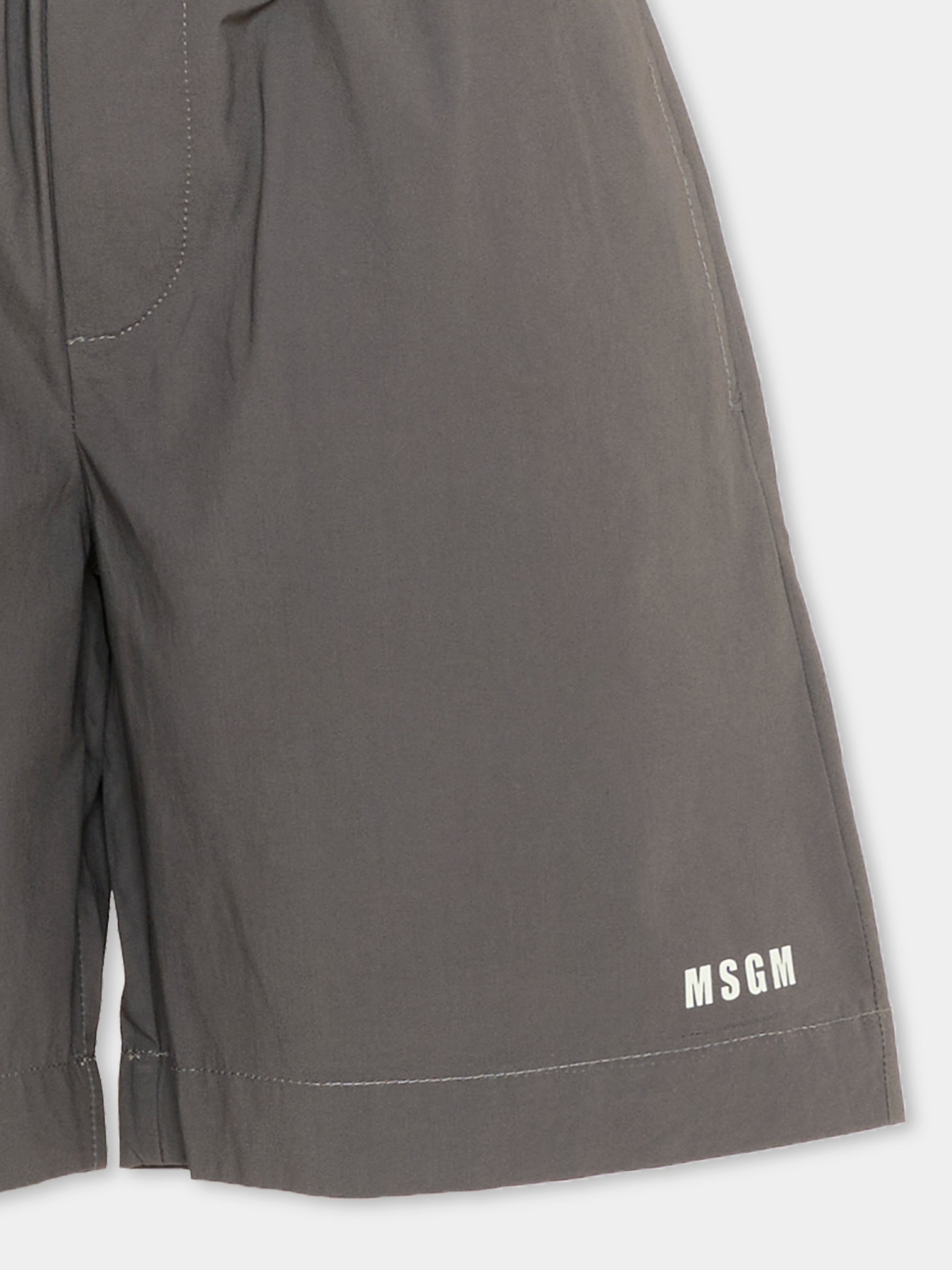 Shorts grigi per bambino con logo,Msgm Kids,S6MSJBBE155 103