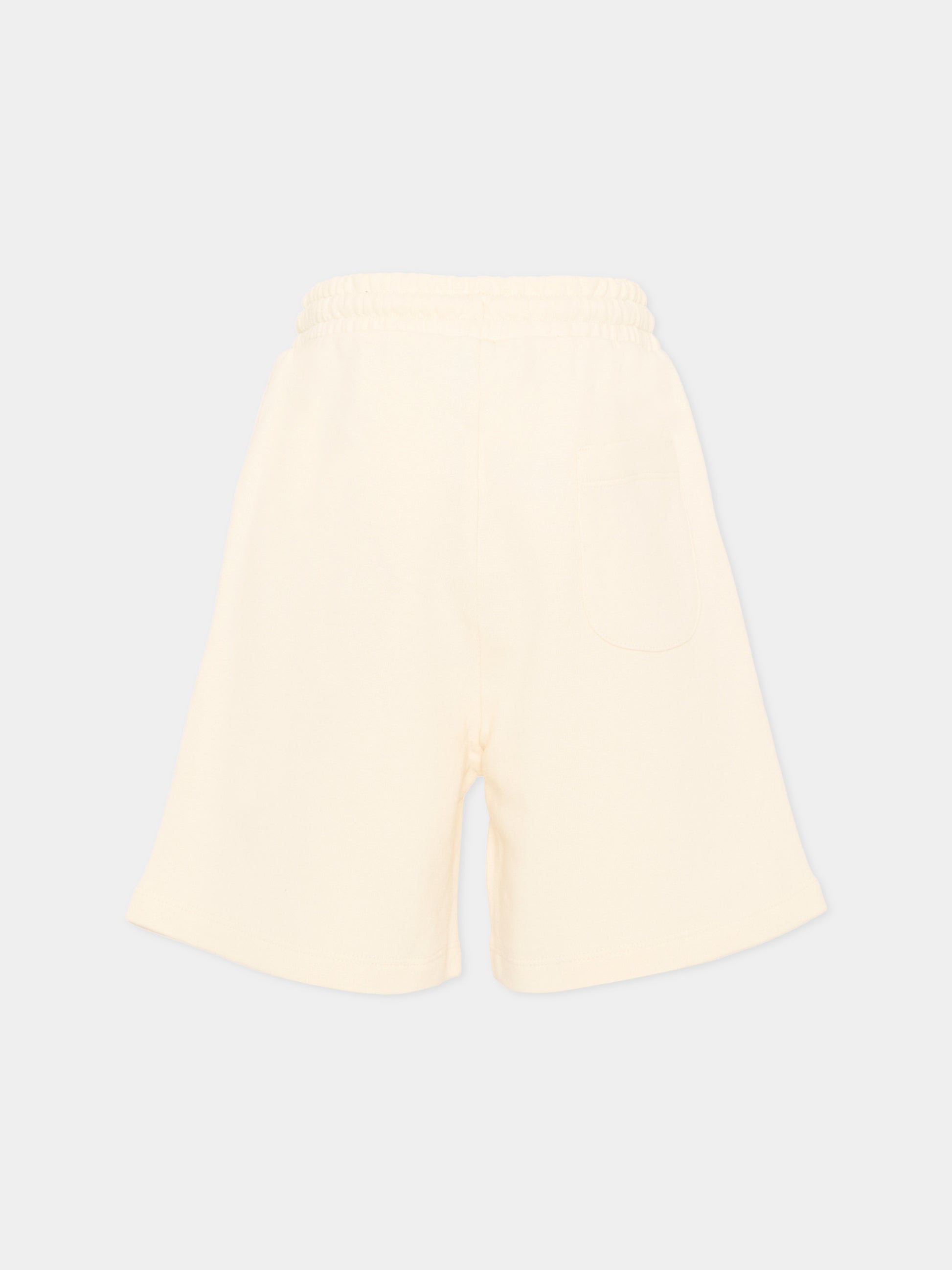 Shorts sportivi avorio per bambini con logo,Msgm Kids,S6MSJUBE018 013