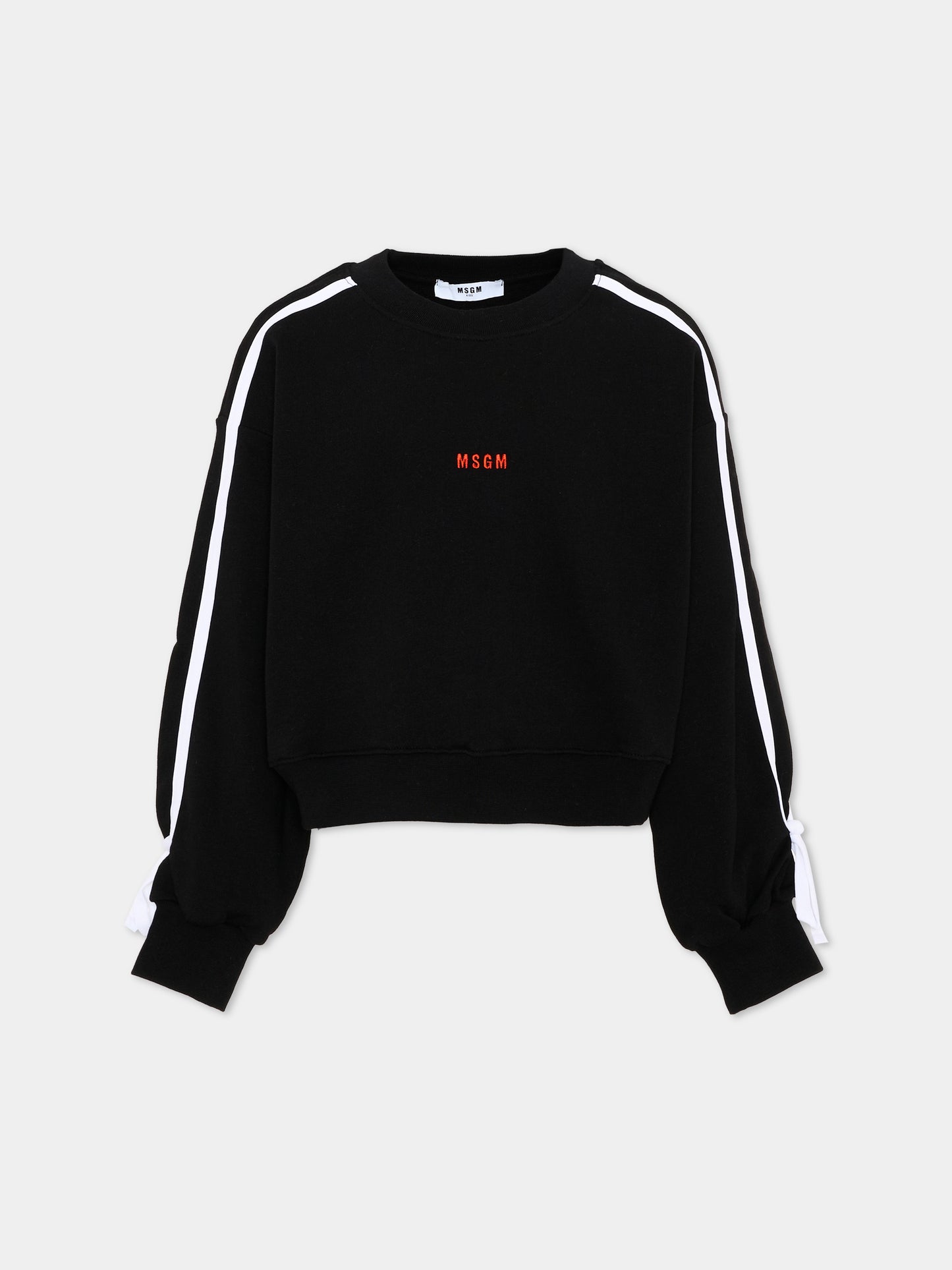 Felpa nera per bambina con logo,Msgm Kids,S6MSJGSW093 110