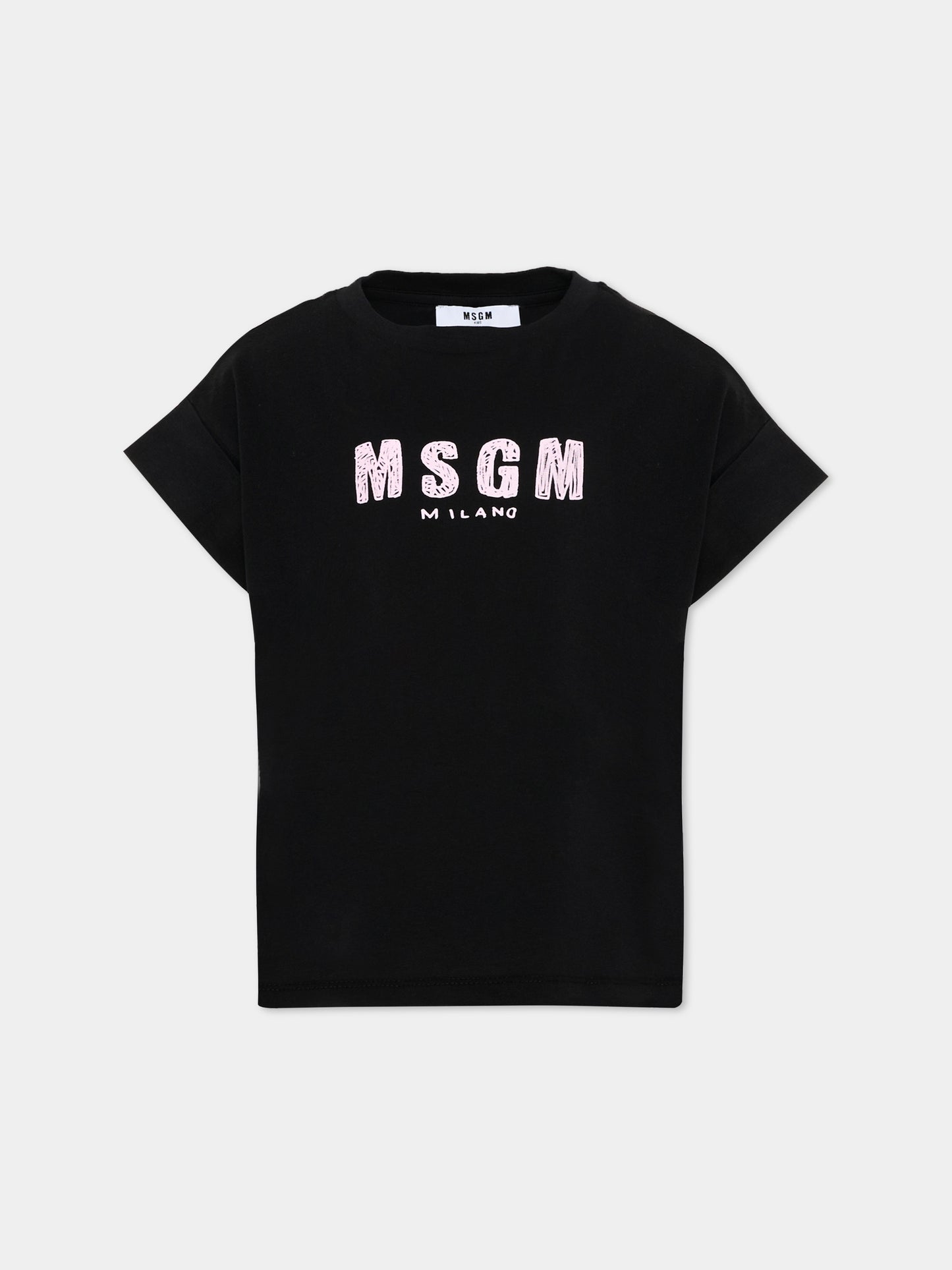 T-Shirt noire pour Fille avec logo
