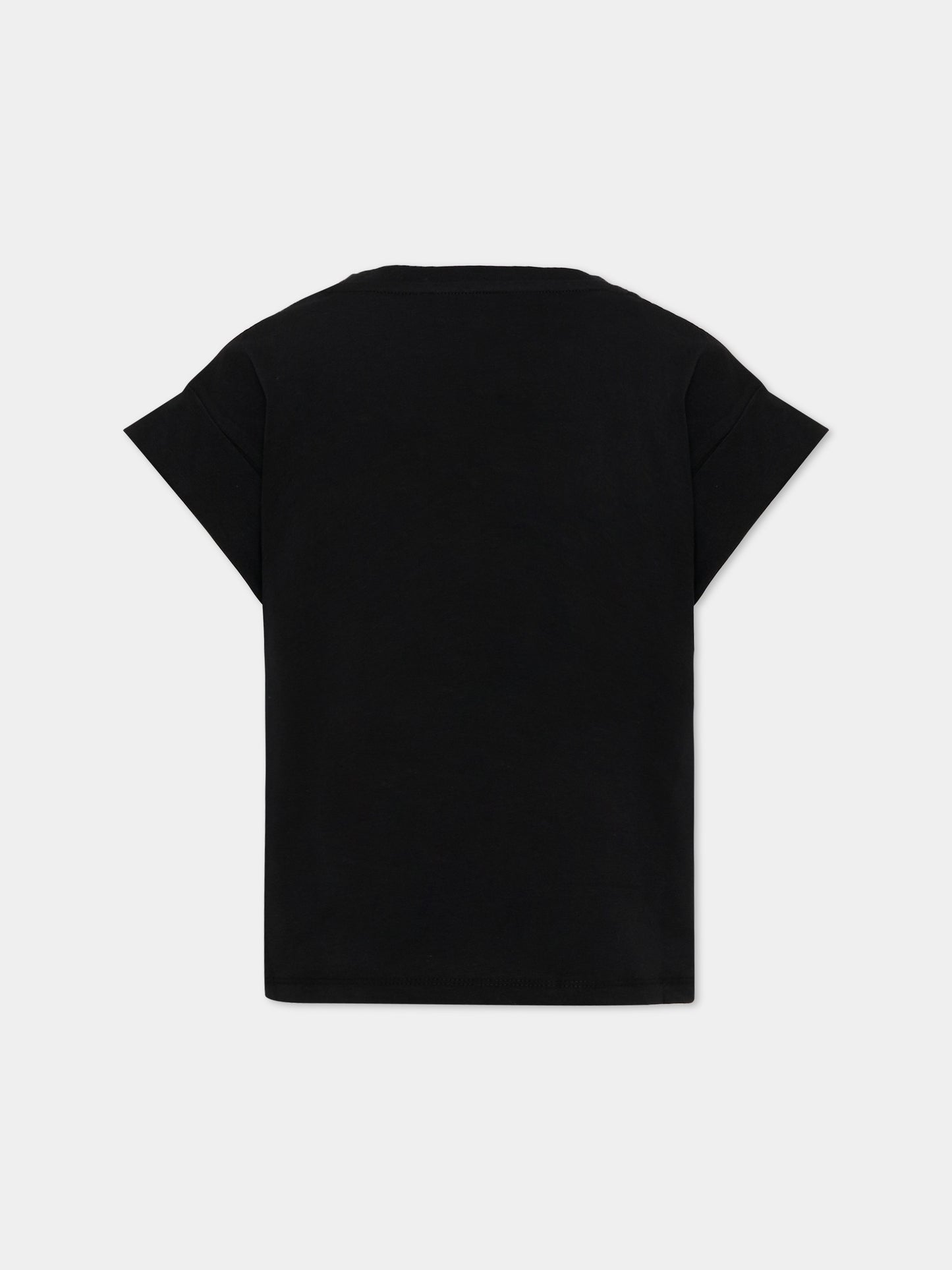T-Shirt noire pour Fille avec logo