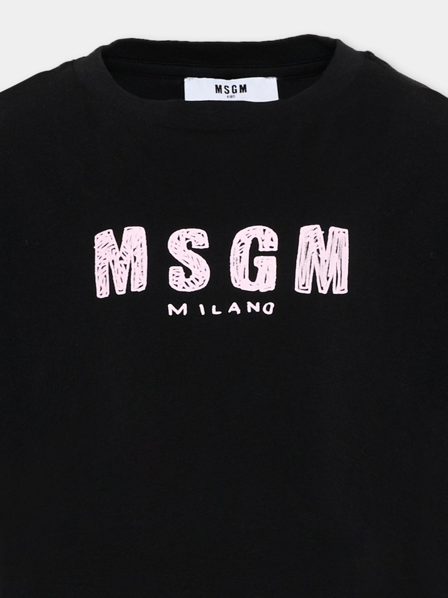 T-Shirt noire pour Fille avec logo