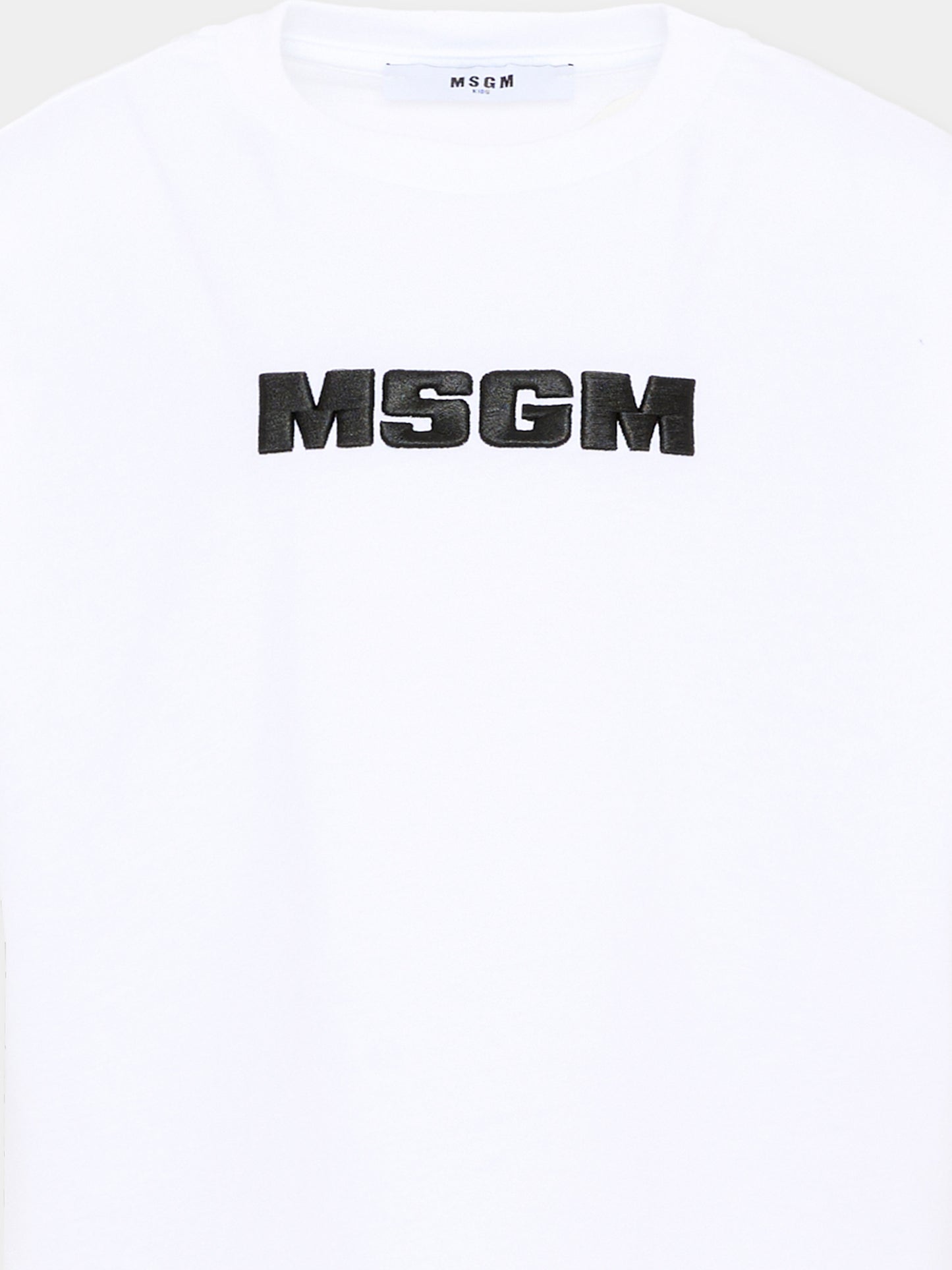 T-Shirt bianca per bambini con logo,Msgm Kids,S6MSJUTH072 001