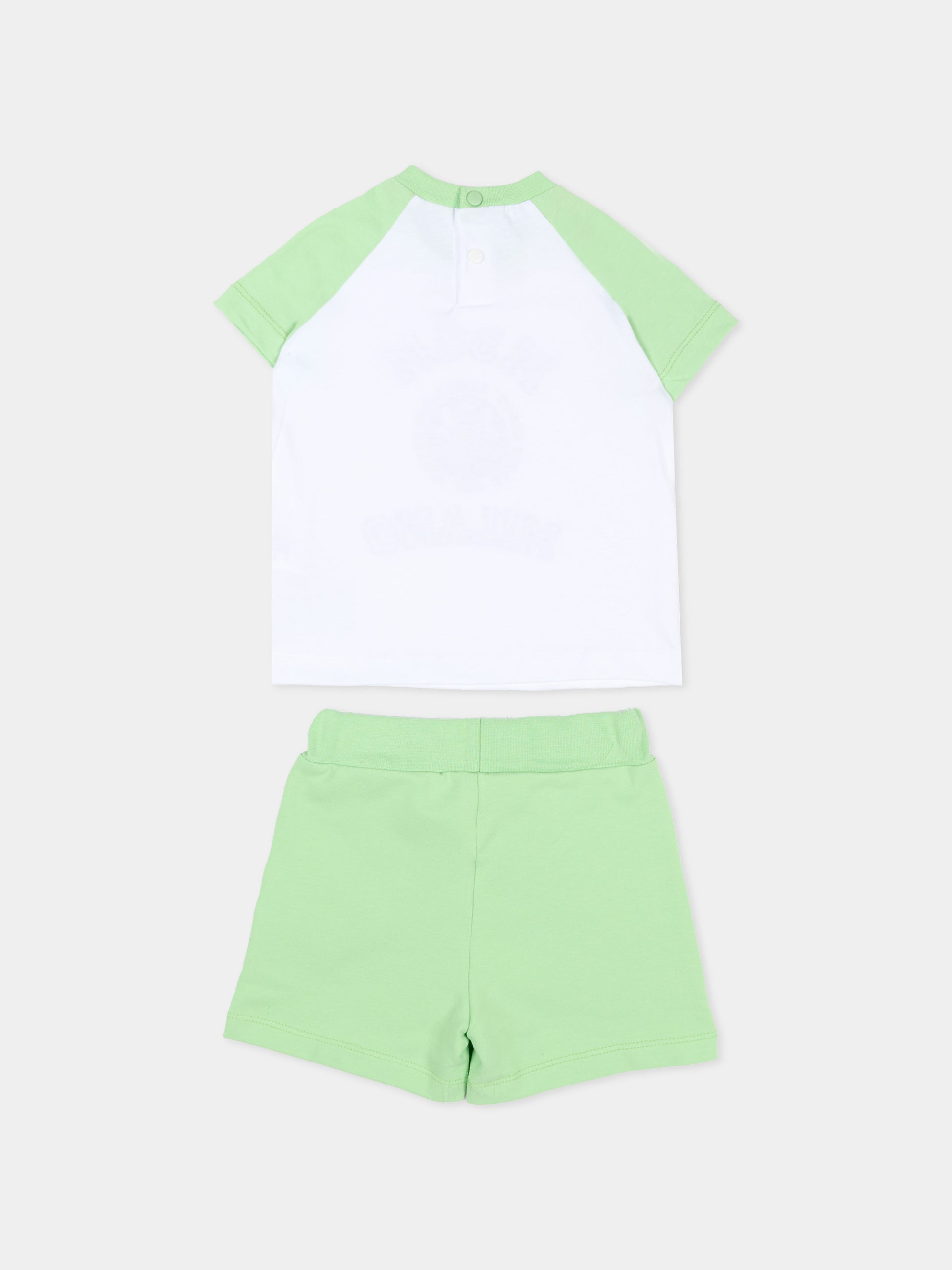 Completo sportivo verde per neonati con logo,Msgm Kids,S6MSUNTR261 MS077