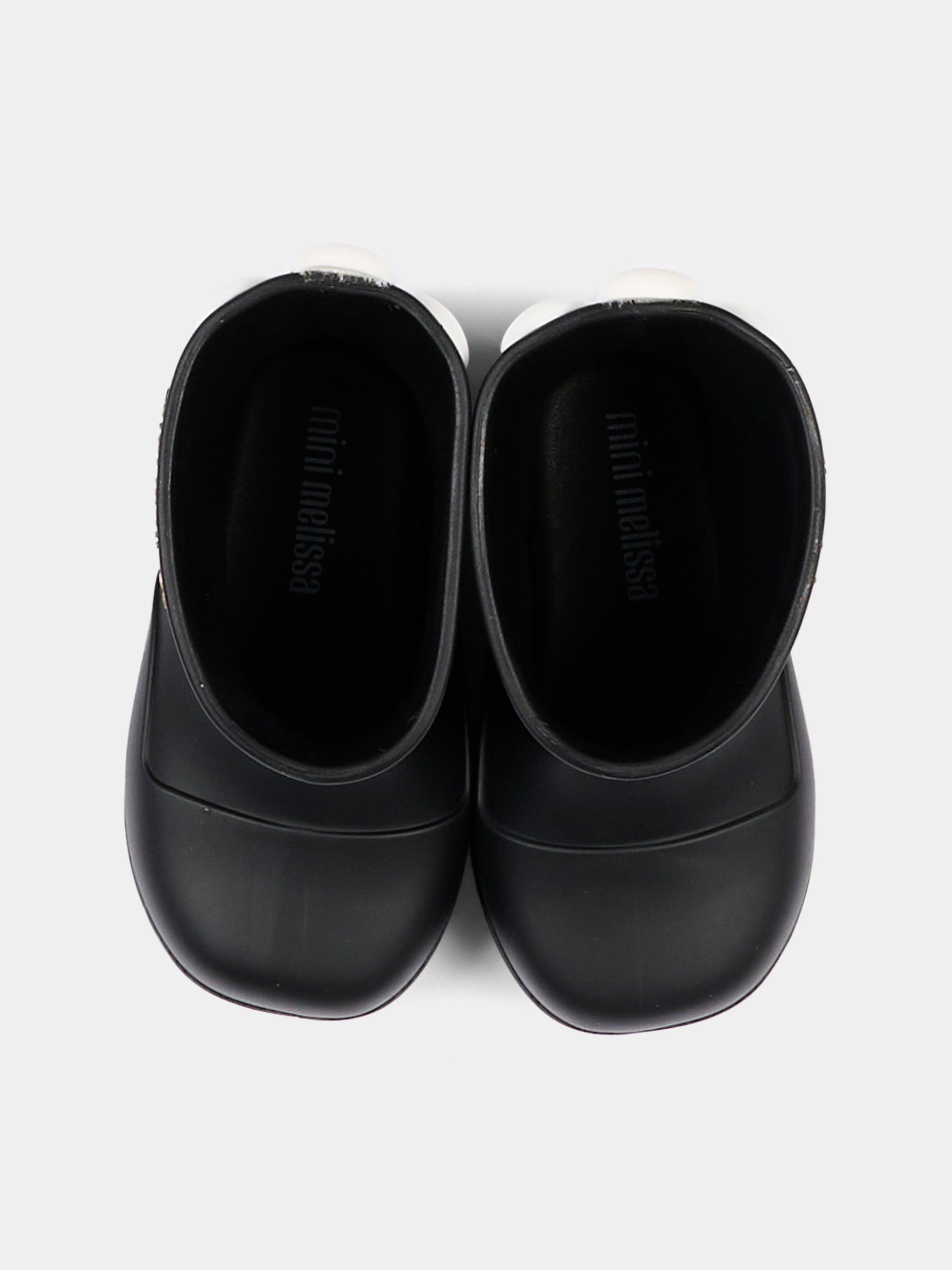 Stivali da pioggia neri per bambina con fiore,Mini Melissa,38061 BW303 06411