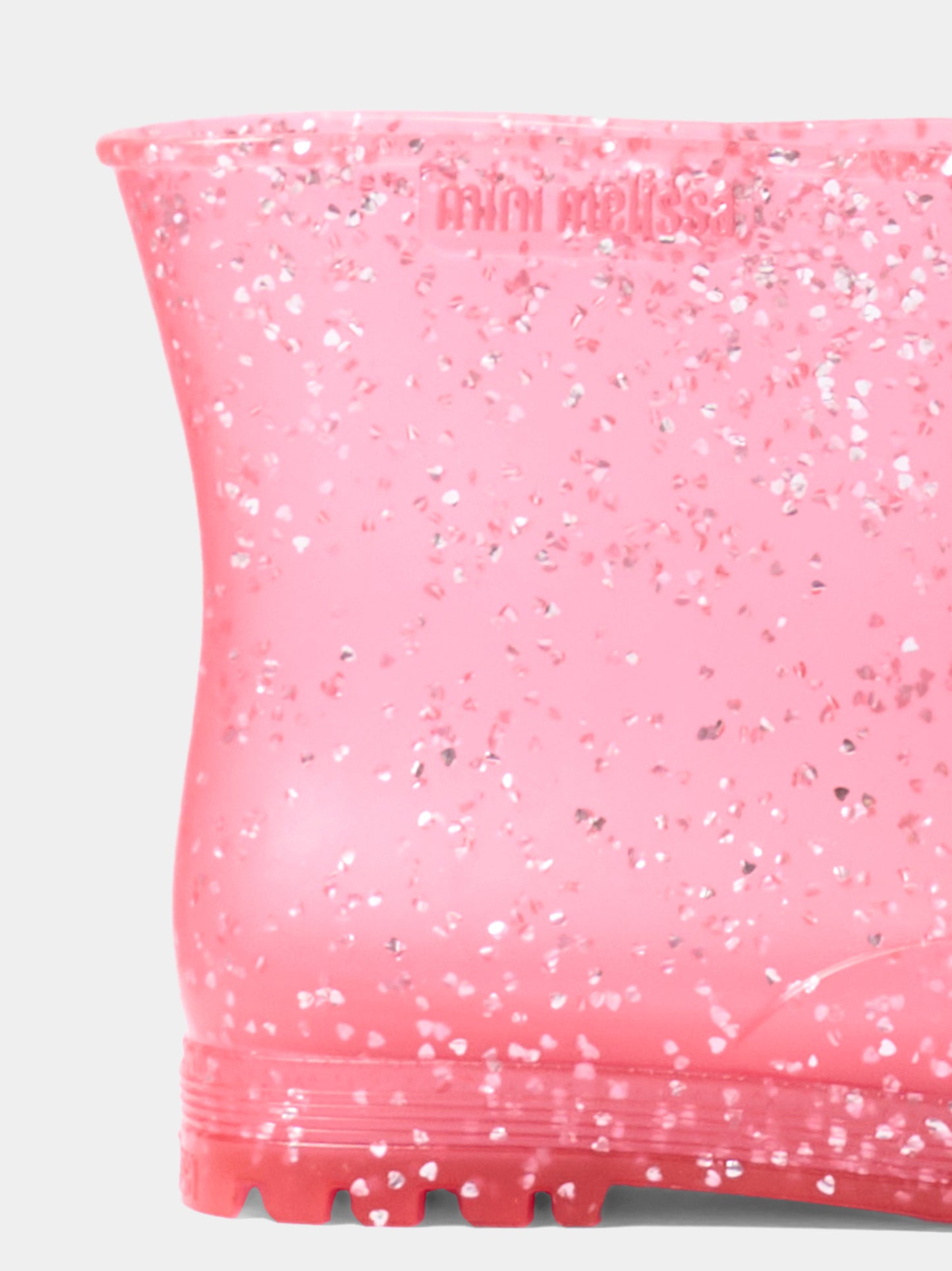 Stivali da pioggia rosa per bambina con glitter