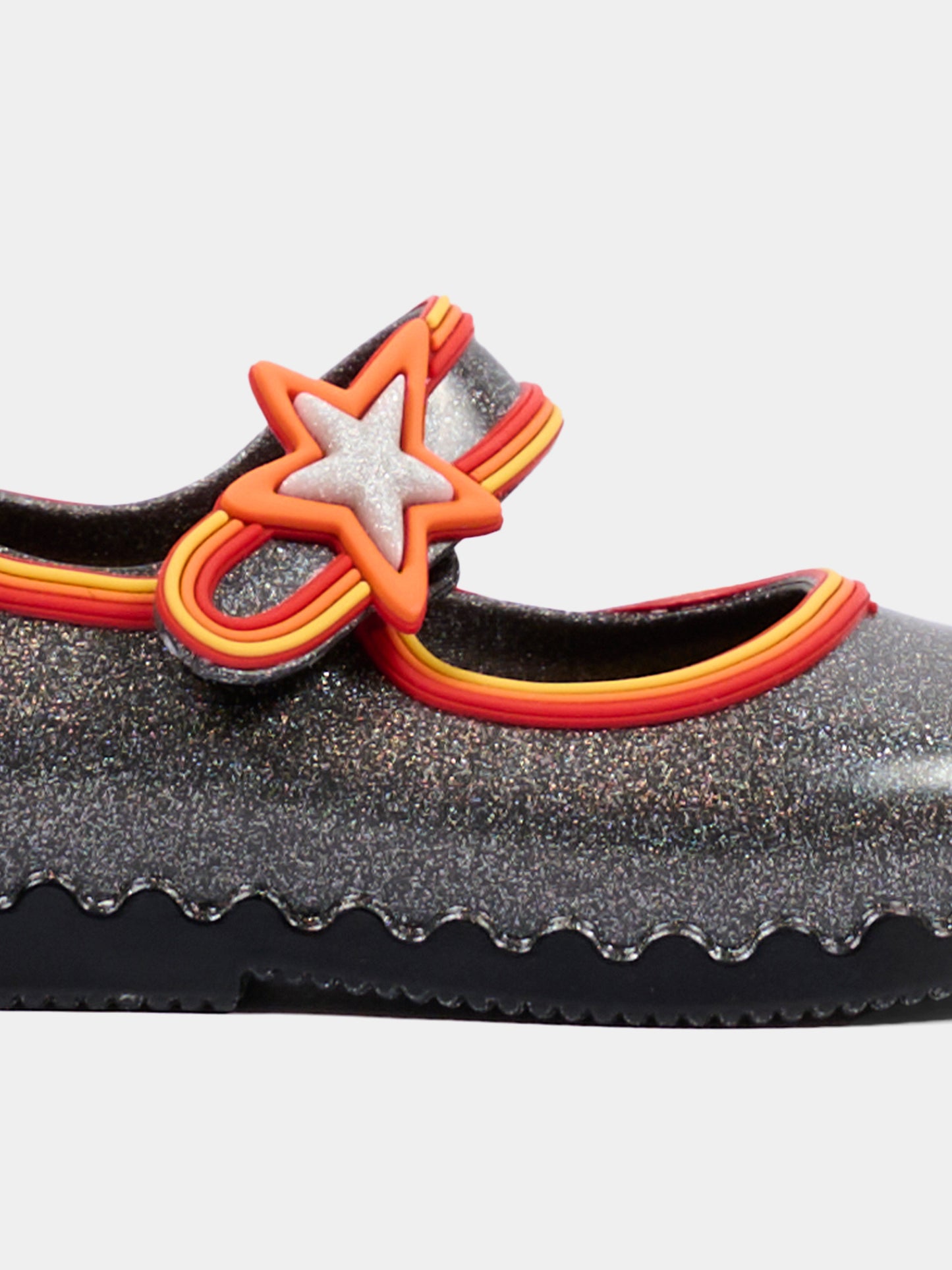 Ballerine nere per bambina con glitter