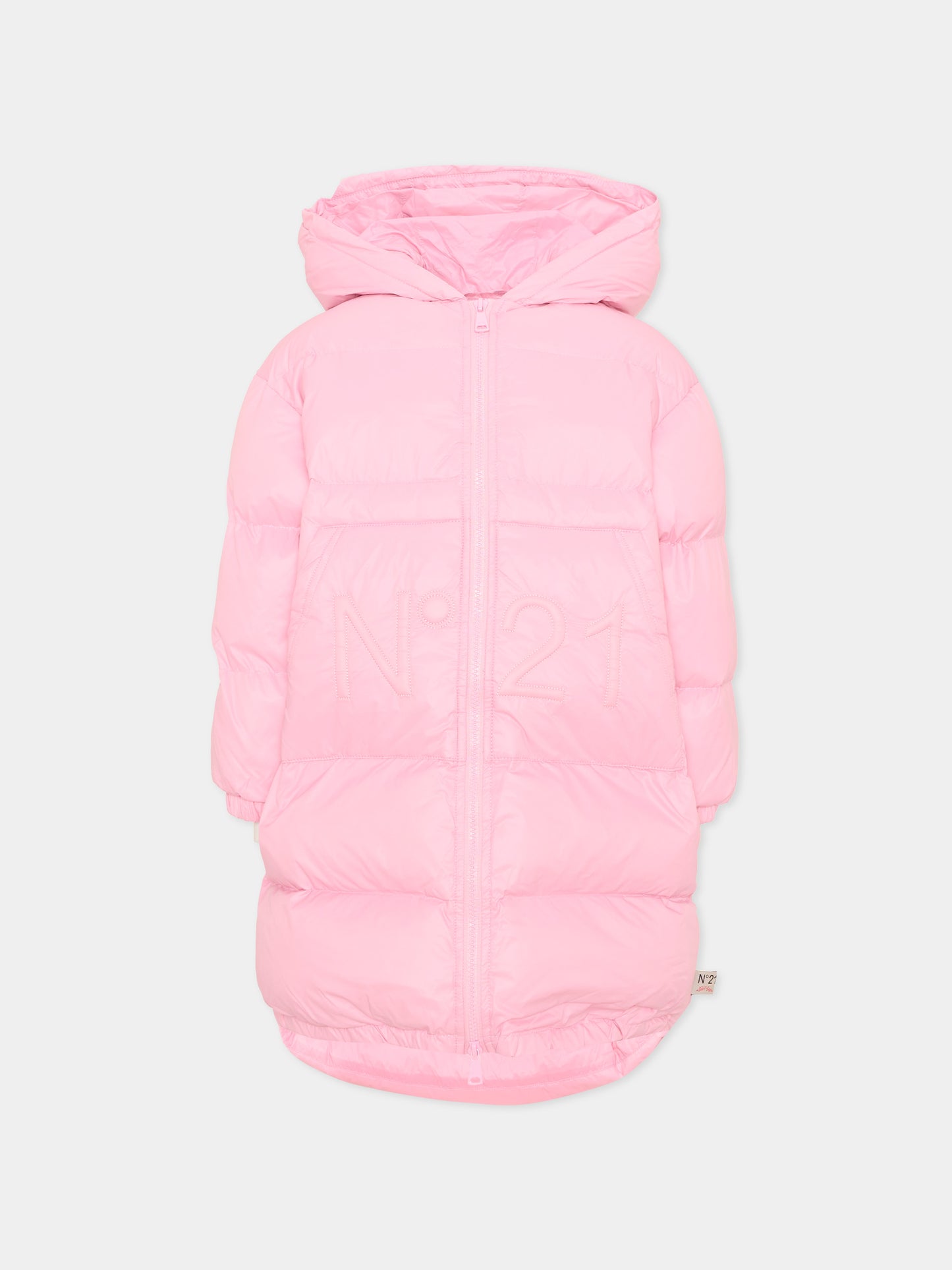 Piumini rosa per bambina logo N°21,N°21 Kids,N2107B N0002 0N319