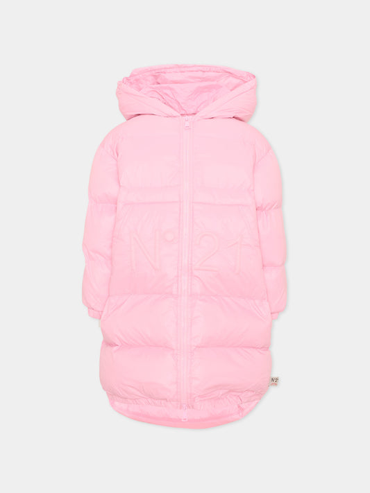 Piumini rosa per bambina logo N°21,N°21 Kids,N2107B N0002 0N319
