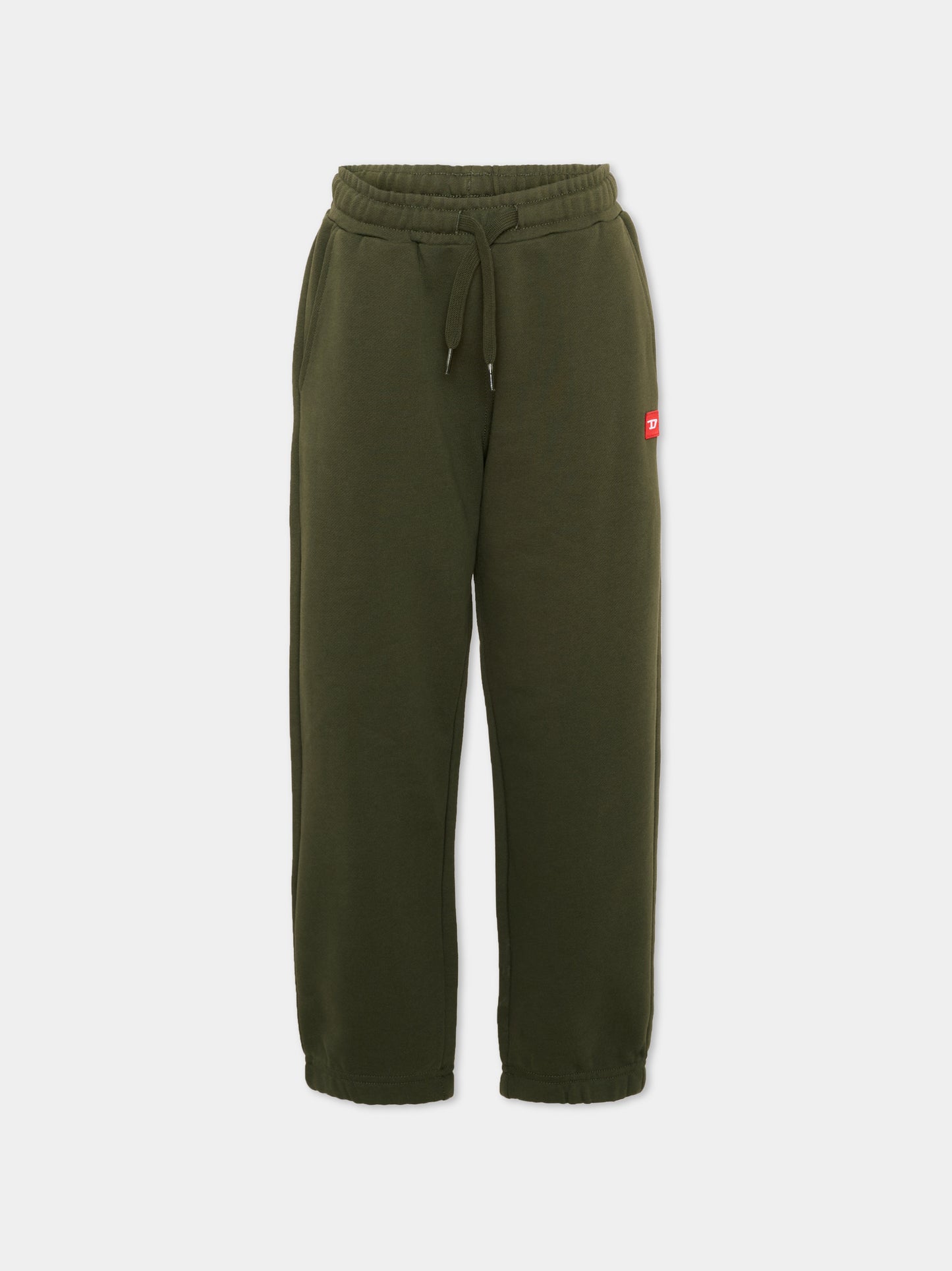 Pantaloni sportivi verdi per bambini con logo,Diesel,J02461 0GEAD K513
