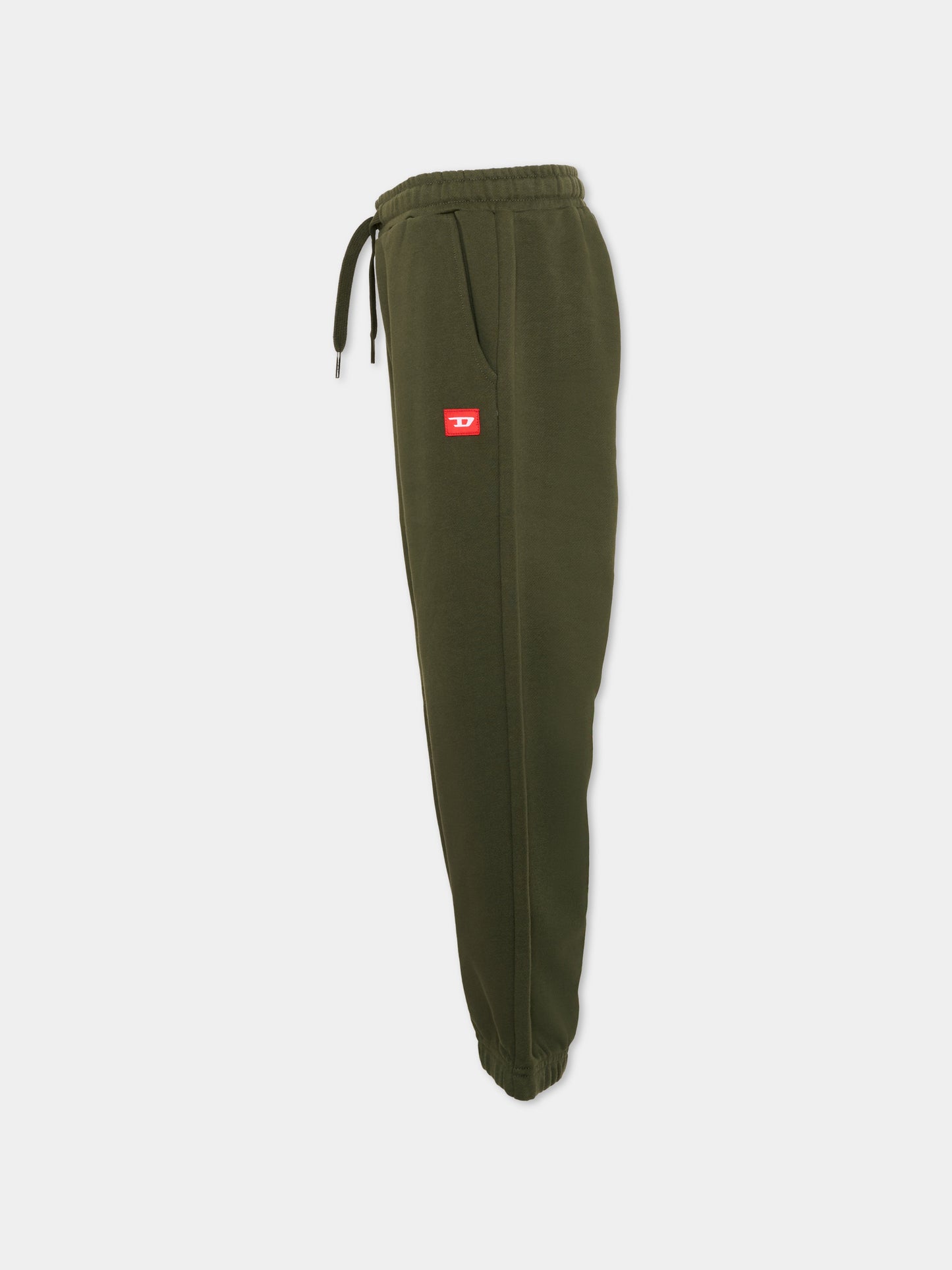 Pantaloni sportivi verdi per bambini con logo,Diesel,J02461 0GEAD K513