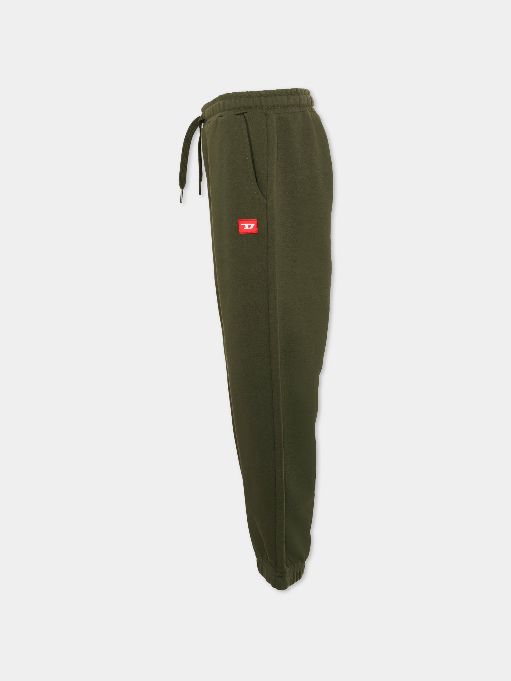 Pantaloni sportivi verdi per bambini con logo,Diesel,J02461 0GEAD K513