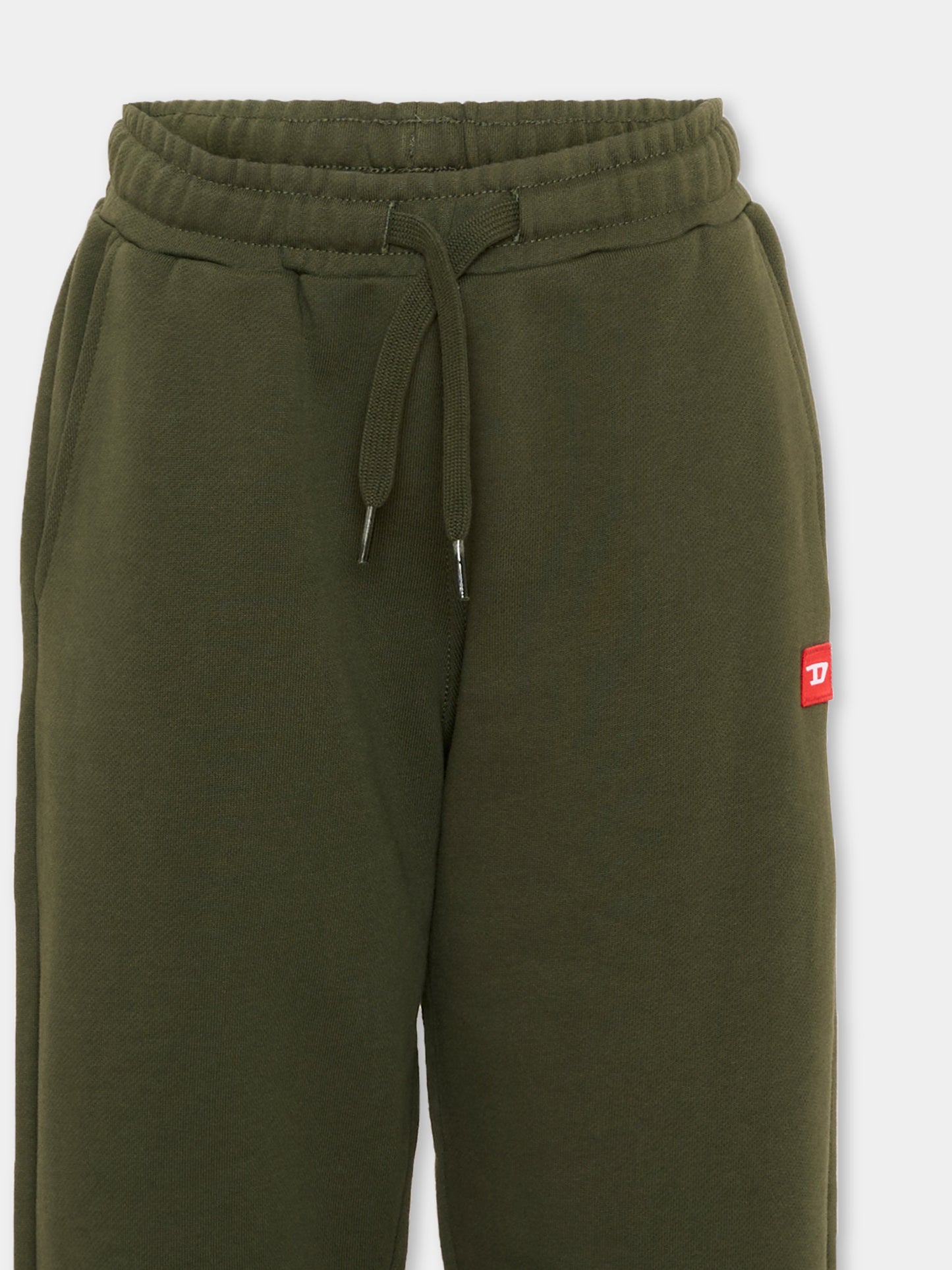 Pantaloni sportivi verdi per bambini con logo,Diesel,J02461 0GEAD K513
