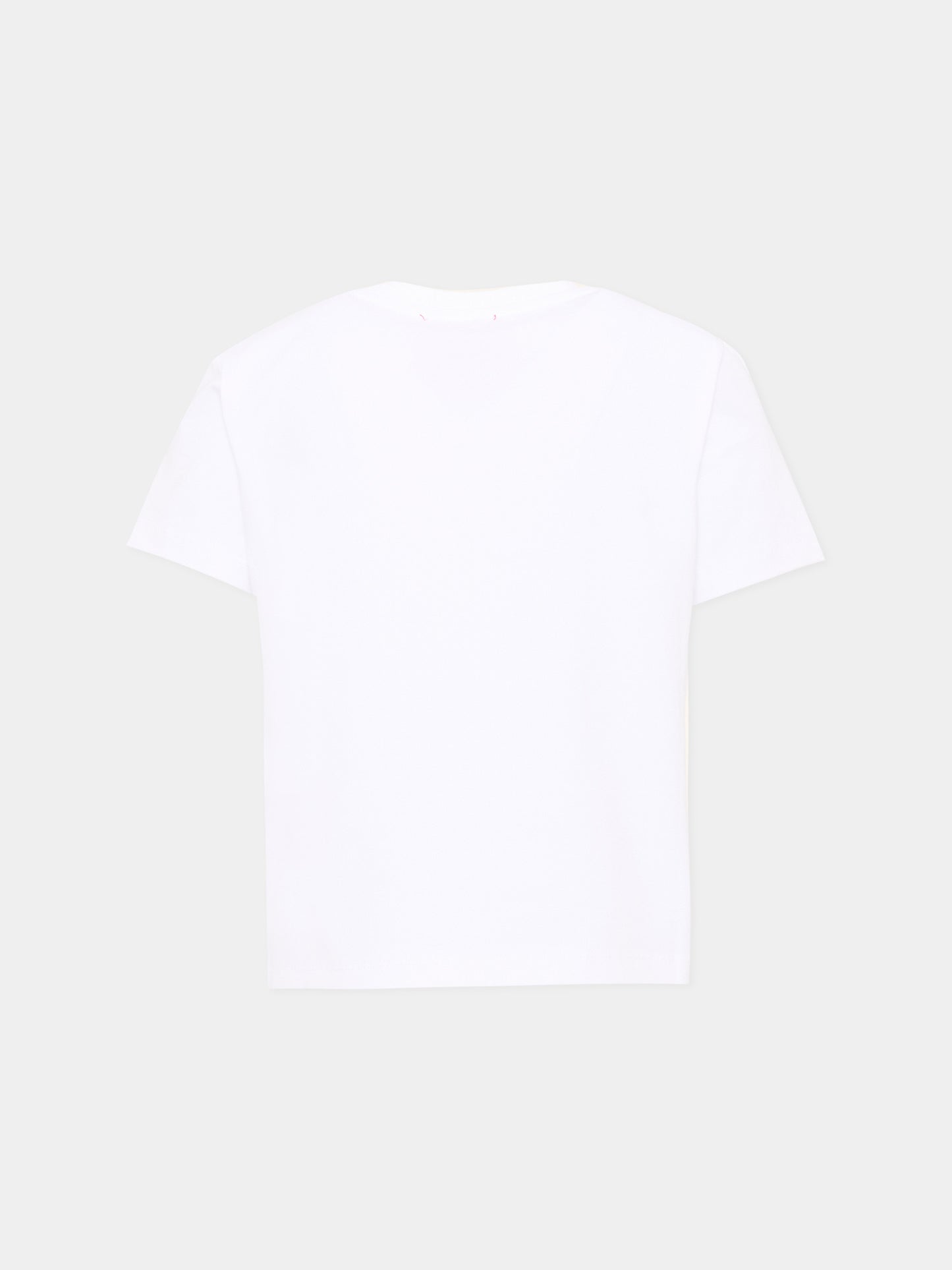 T-Shirt bianca per bambina con logo,Diesel,J02450 0AFAA K100