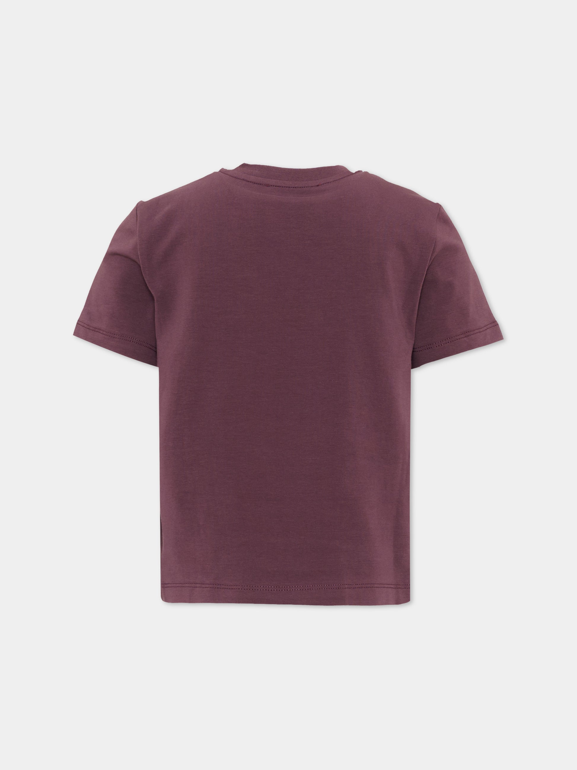 T-Shirt viola per bambina con logo,Diesel,J02450 0AFAA K603