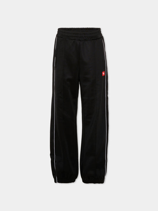 Pantaloni sportivi neri per bambino con logo,Diesel,J02447 KYAZB K900